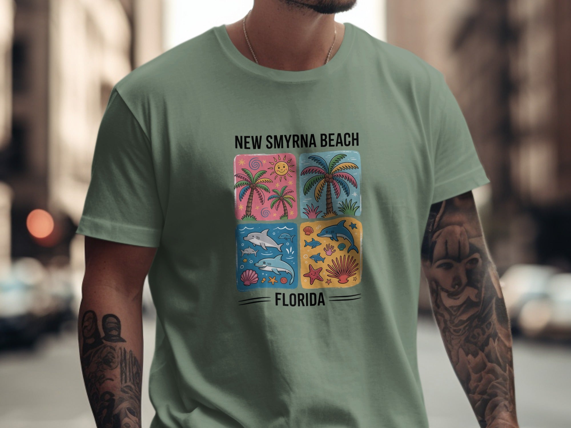 Colorful New Smyrna Beach Florida Design Shirt product type