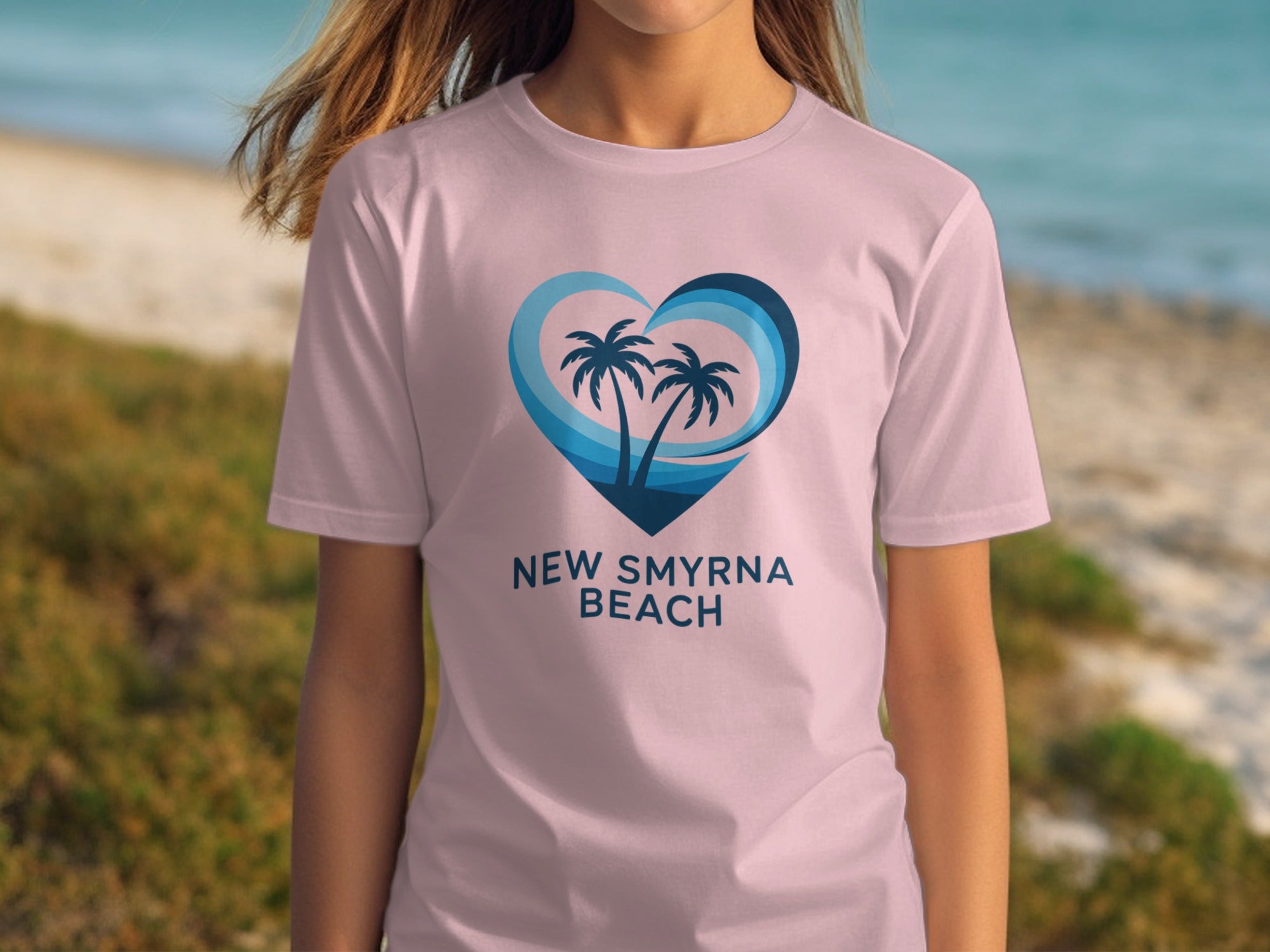 New Smyrna Beach Heart Palm Trees Design T-Shirt product