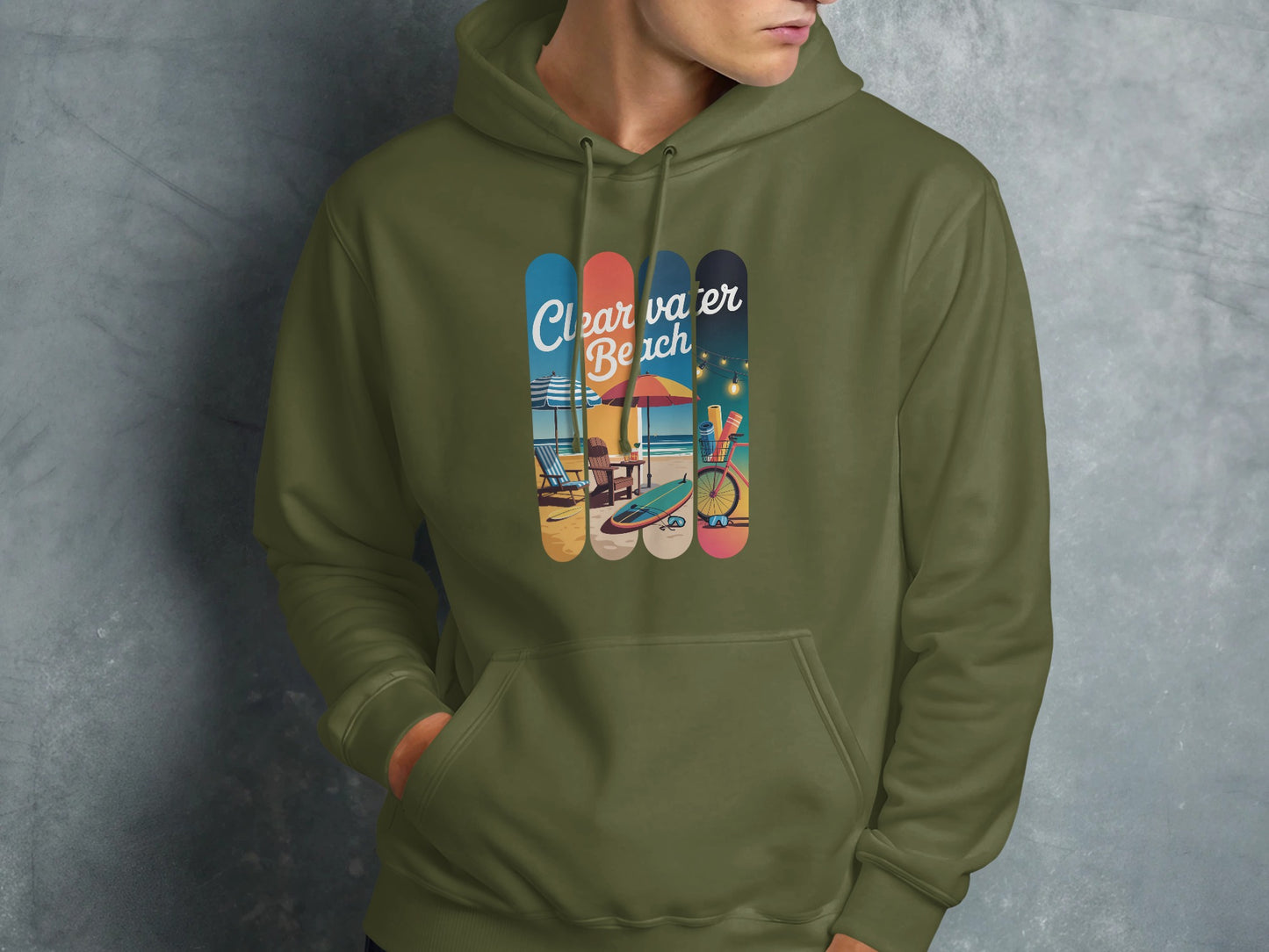 Clearwater Beach Colorful Graphic Hoodie product type