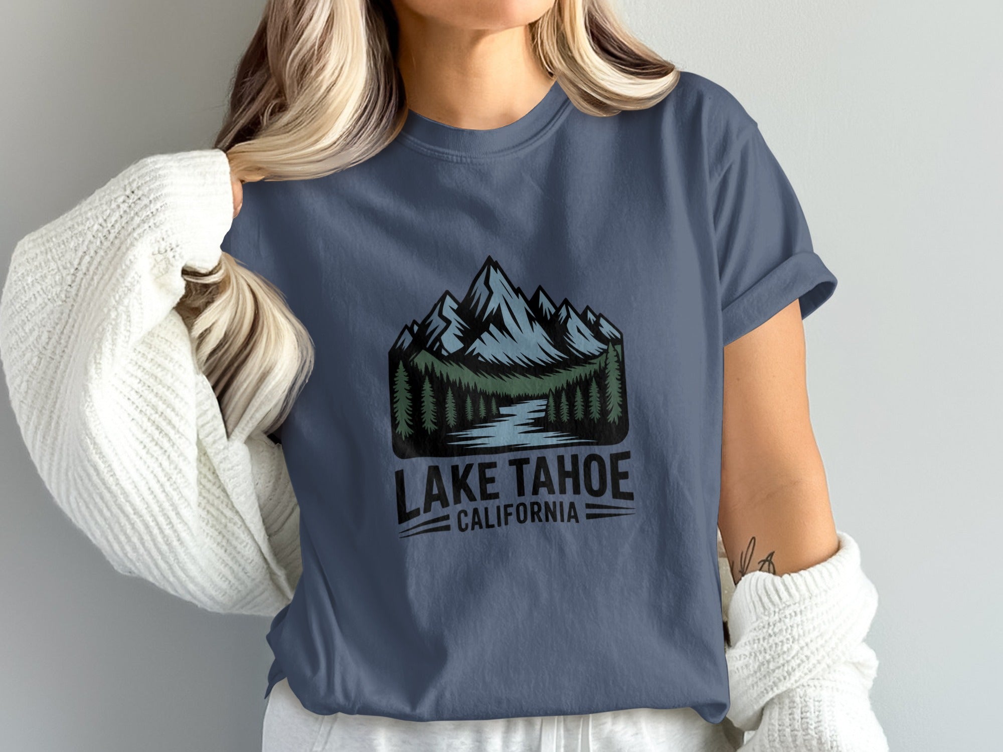 Lake Tahoe California Scenic Print Graphic Shirt product type