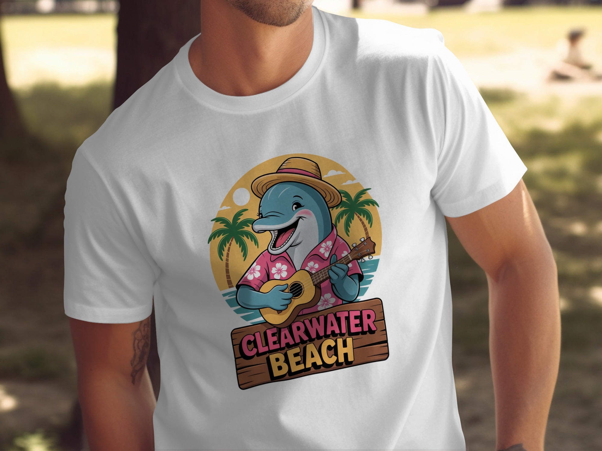 Clearwater Beach Dolphin Playing Guitar T-Shirt product