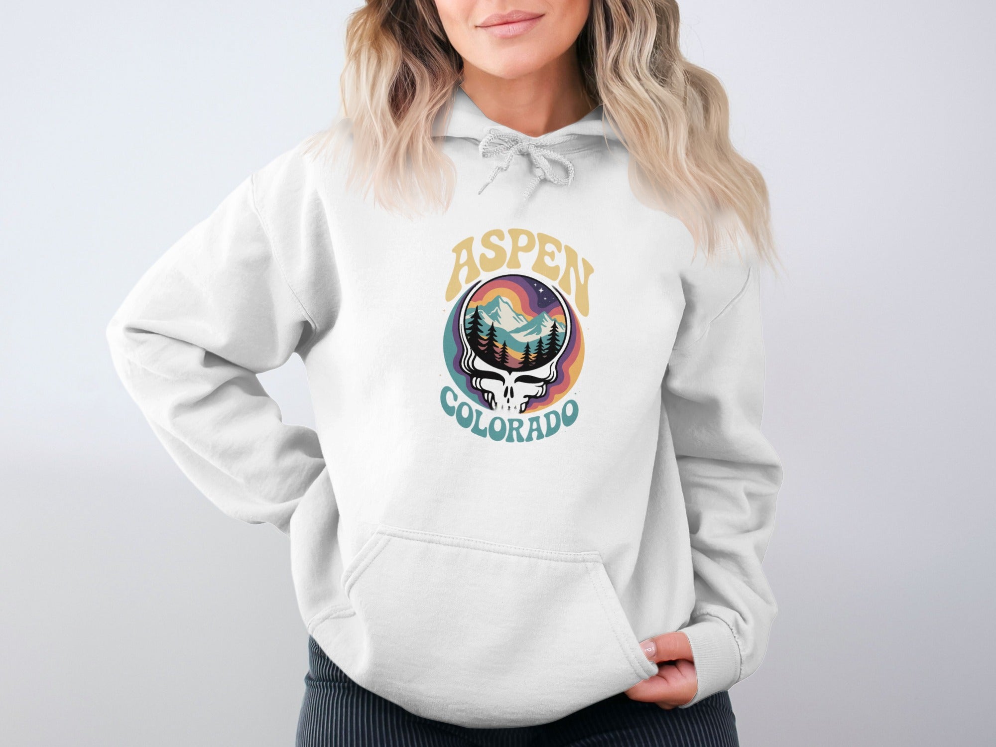 Aspen Colorado Skull Design Hoodies product