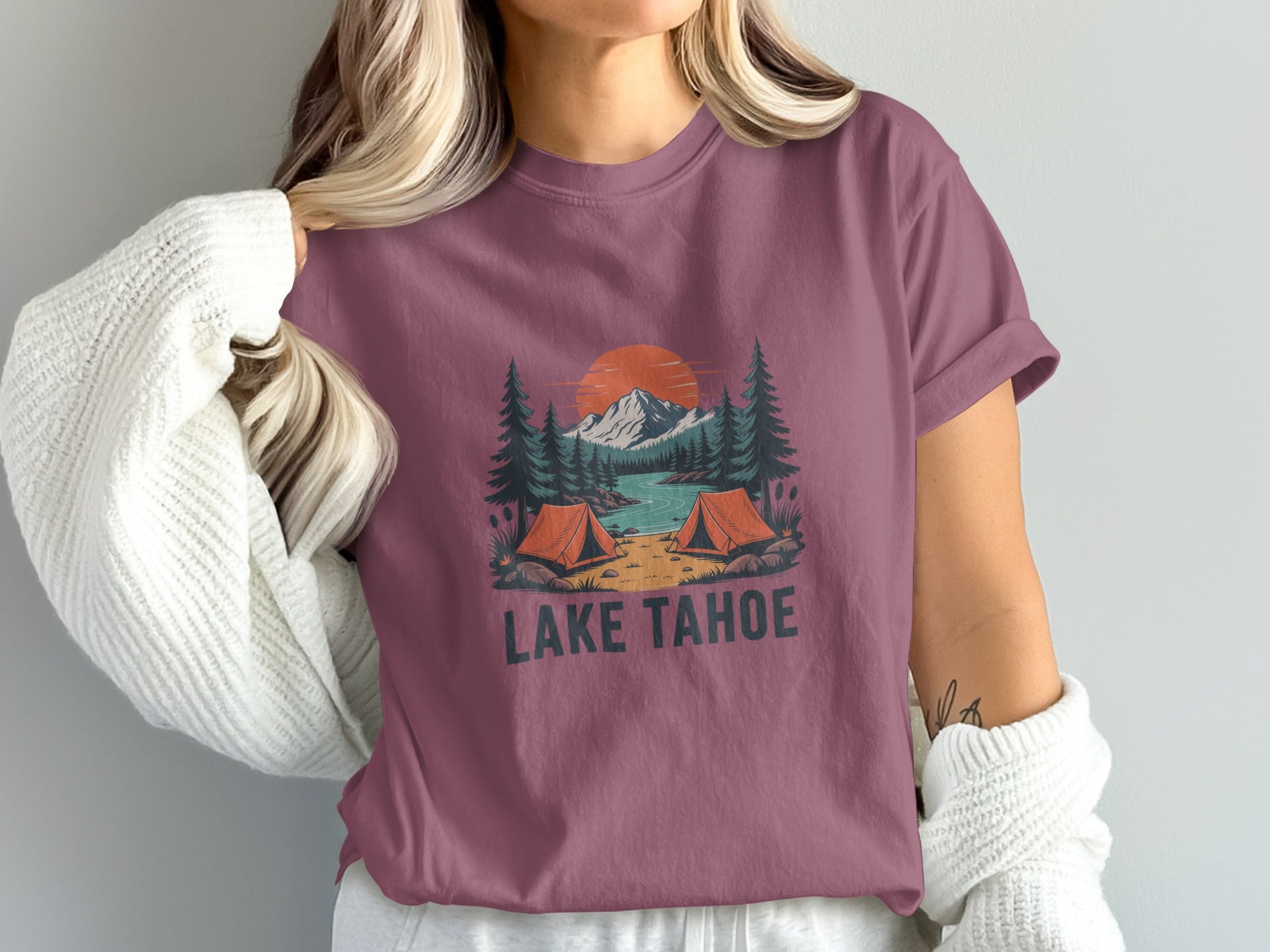 Lake Tahoe Camping Graphic Design Shirt product