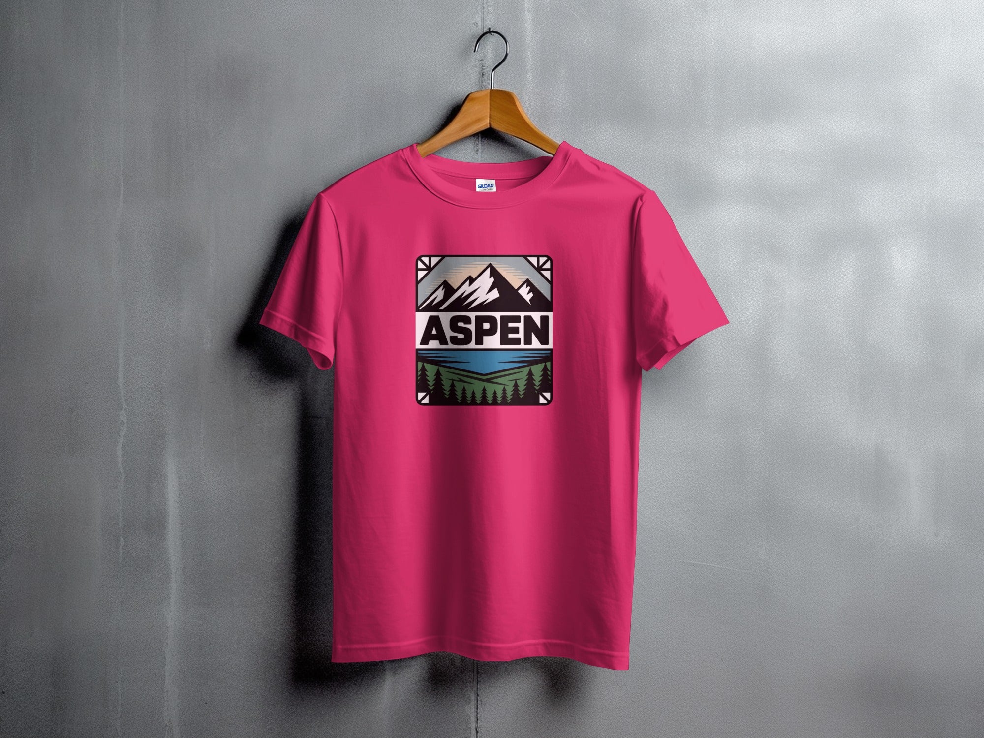 Aspen Mountain Graphic Print T-Shirt for Outdoor Enthusiasts