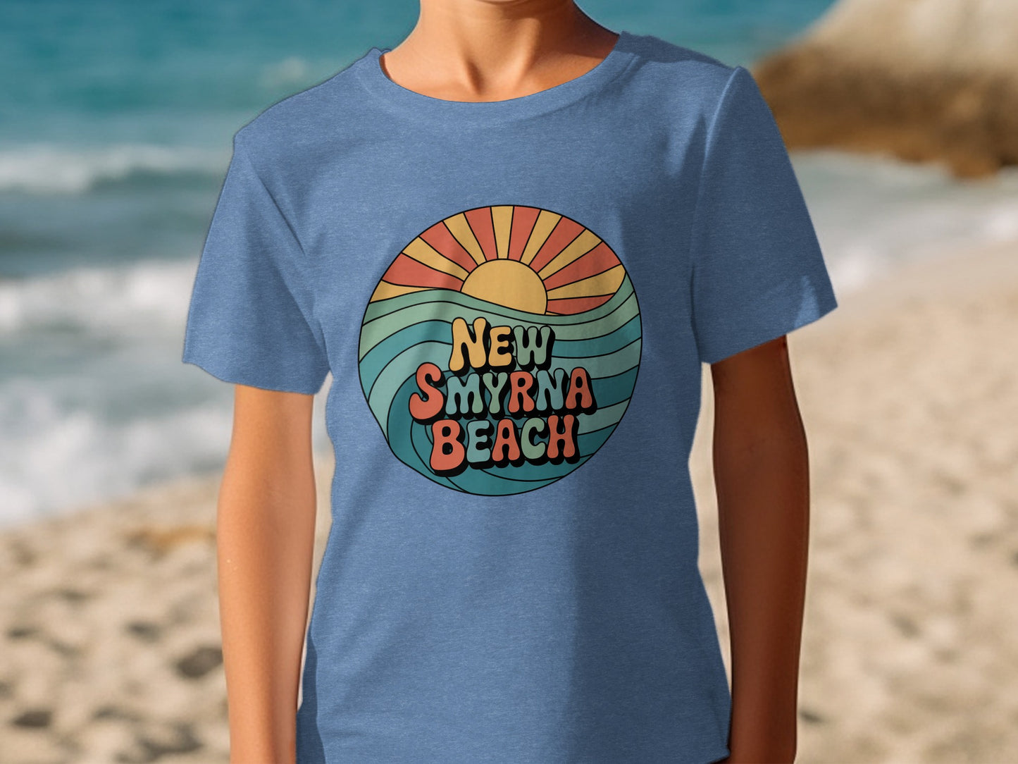 New Smyrna Beach Retro Wave Design T-Shirt product