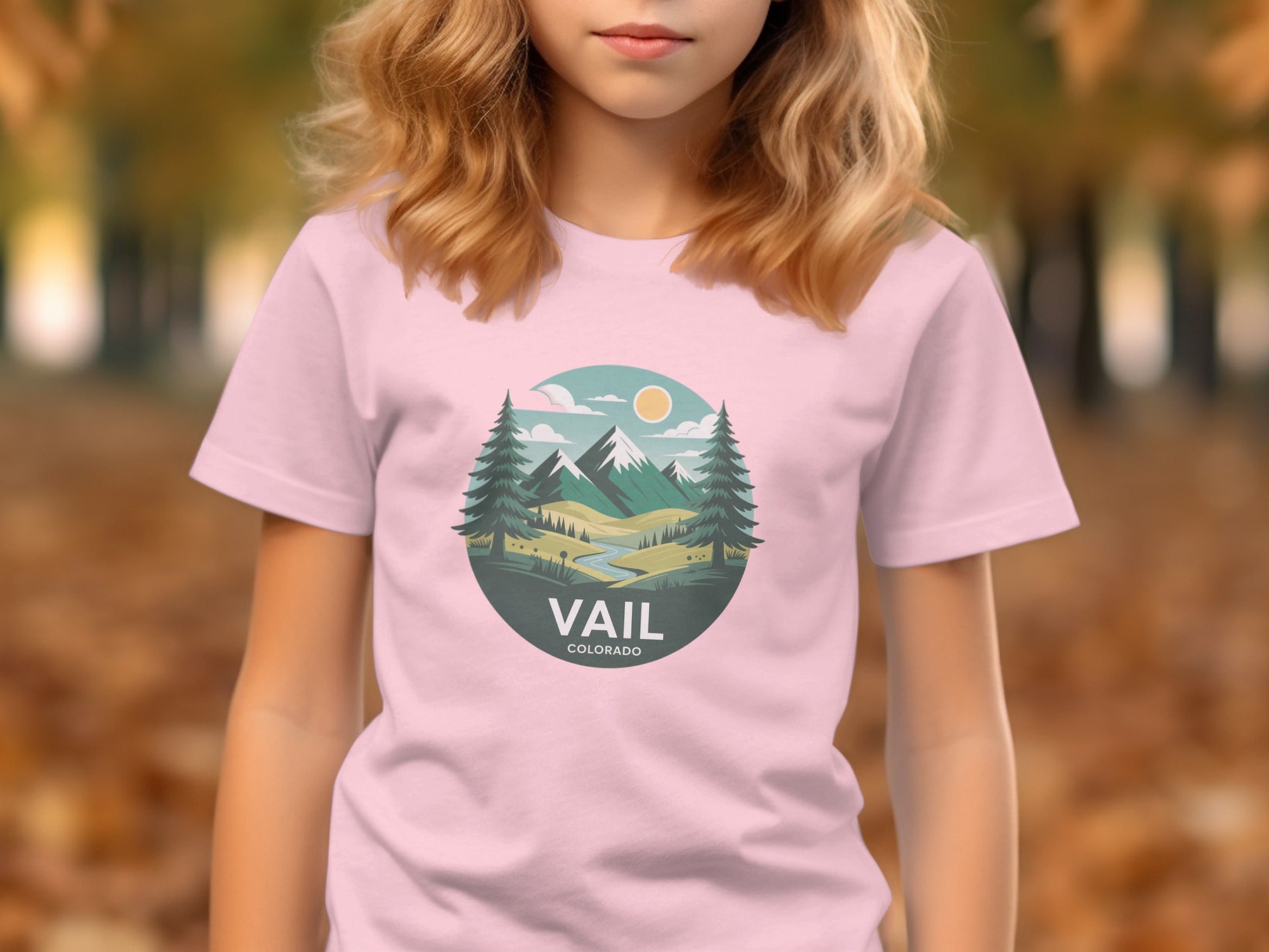 Vail Colorado Mountain River Scenic Graphic T-shirt product