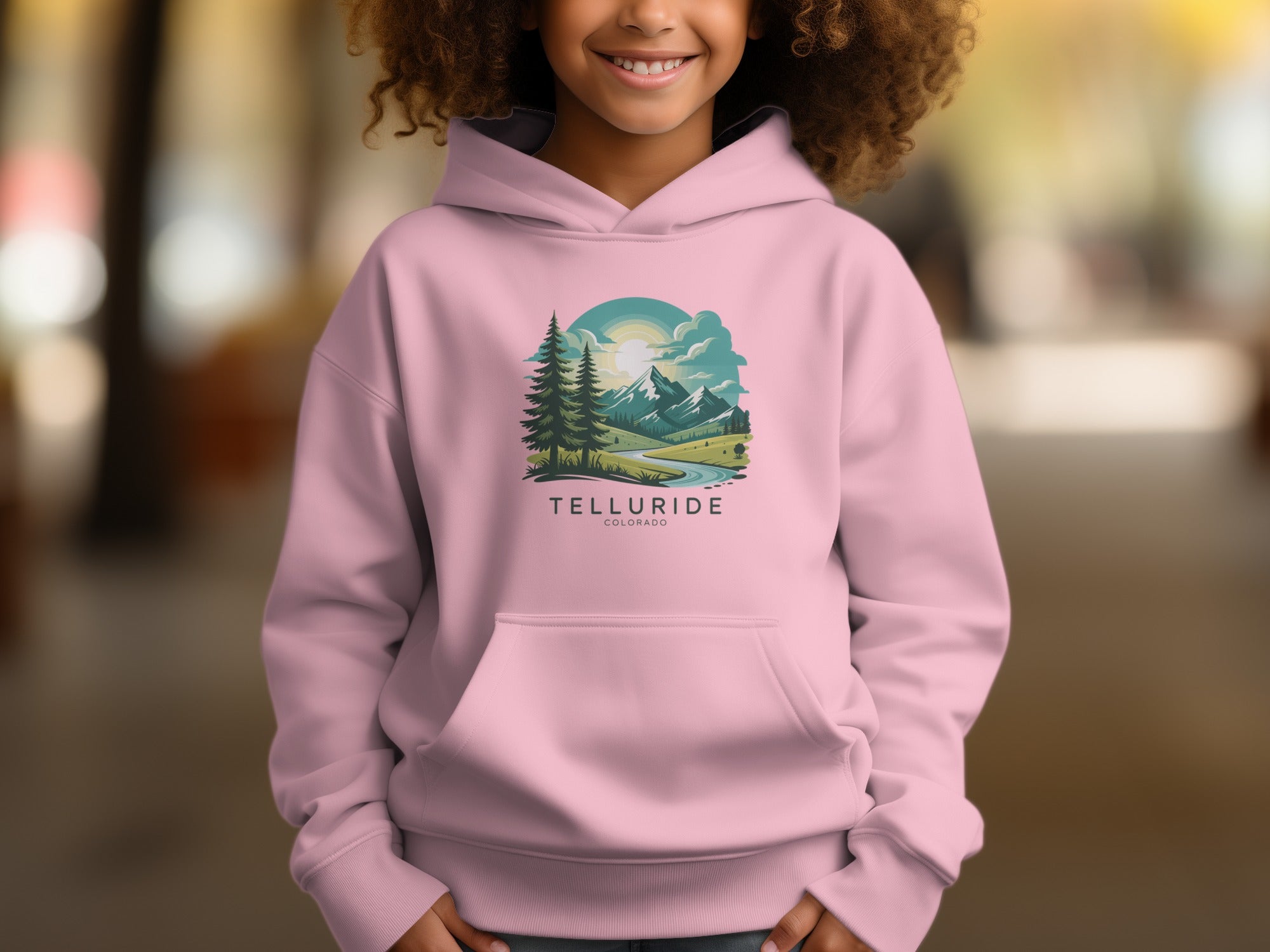 Telluride Colorado Illustrated Kids Hoodie