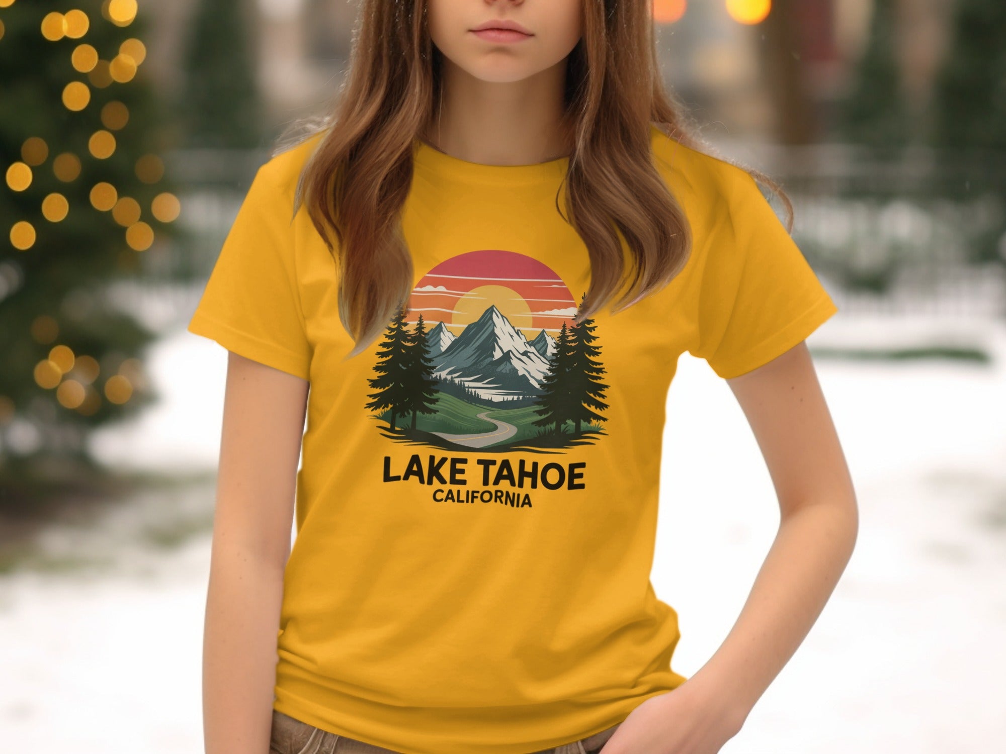 Lake Tahoe California Scenic Mountain Graphic Shirt