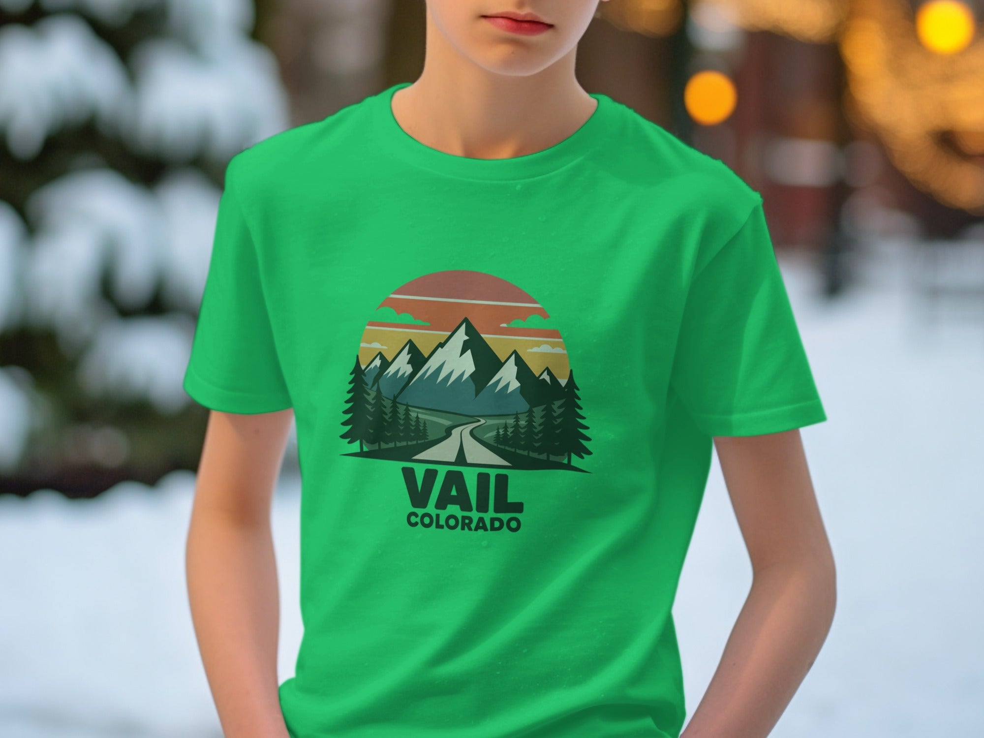 Vail Colorado Mountain Scenic Design T-Shirt product
