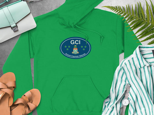 Grand Cayman  Oval Logo Vacation Travel Hoodie Gift Souvenir Heliconia