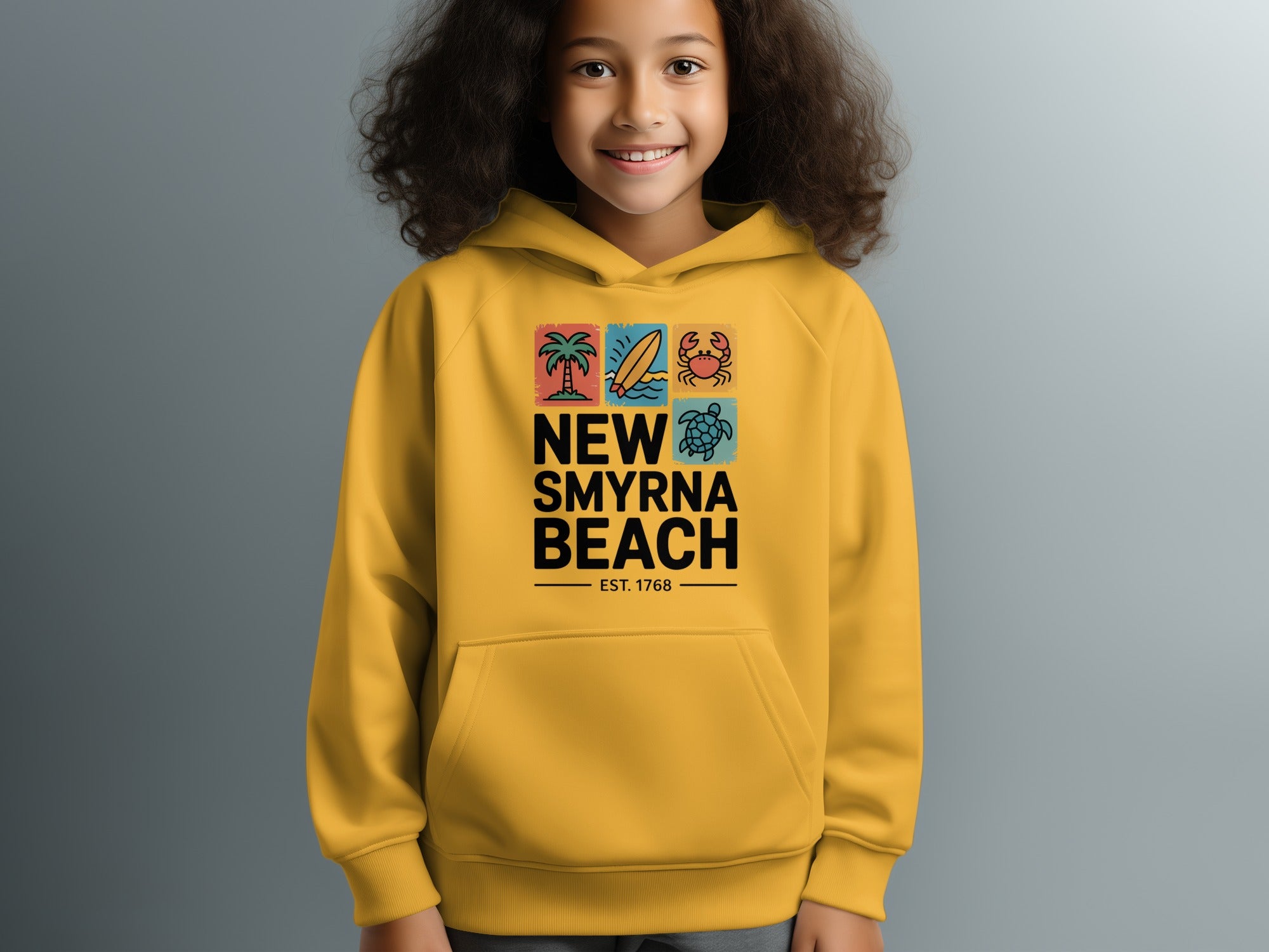 New Smyrna Beach Yellow Hoodie Product