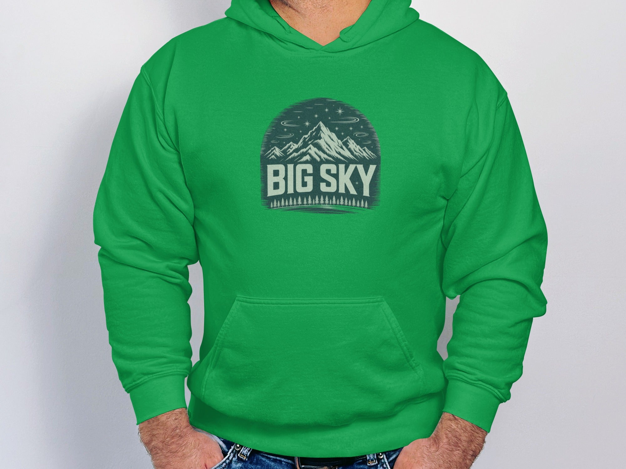 Big Sky Mountain Graphic Print Sweatshirt Hoodie