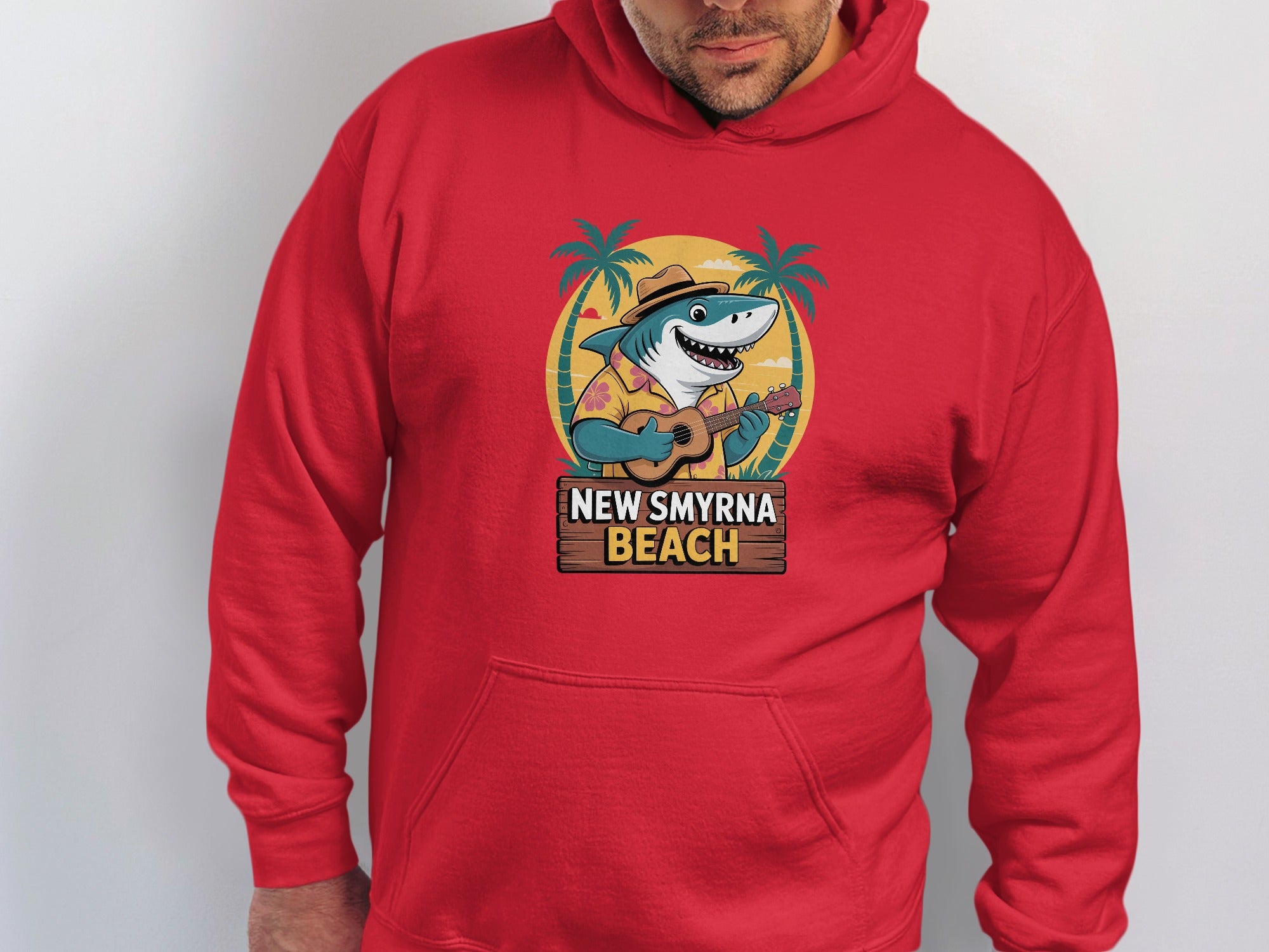 New Smyrna Beach Shark Playing Guitar Hoodie product