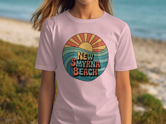 Vintage New Smyrna Beach Sunset Graphic T-Shirt product type