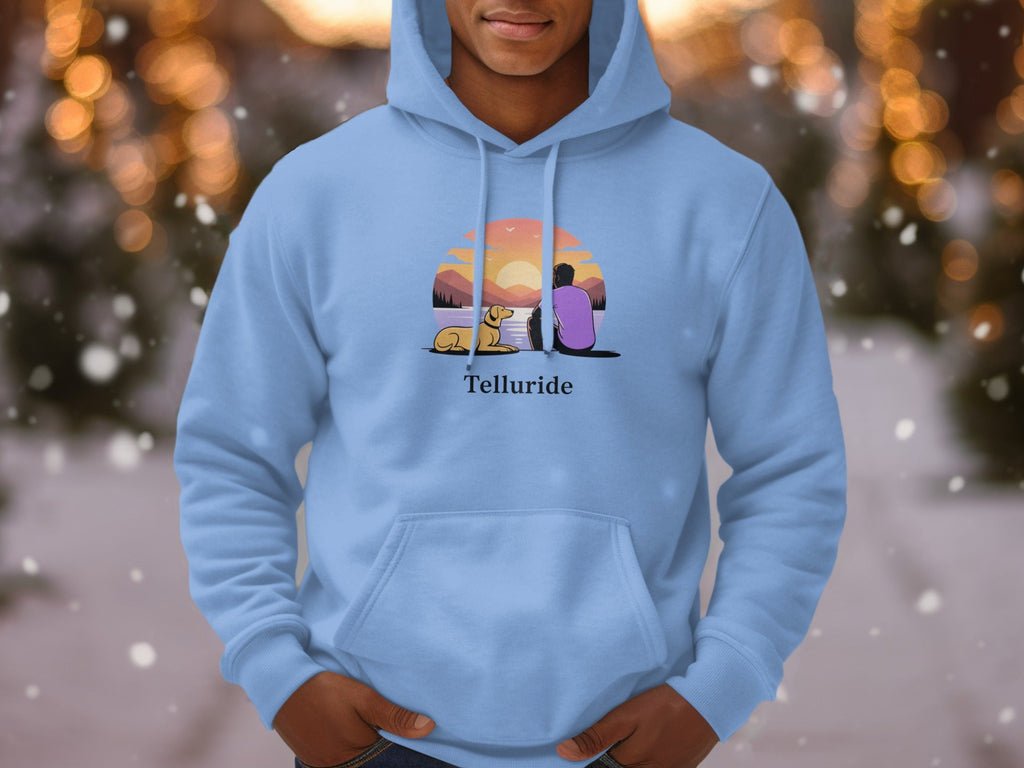 Telluride Mens Hoodies Telluride at Peace with Dog Hoodie