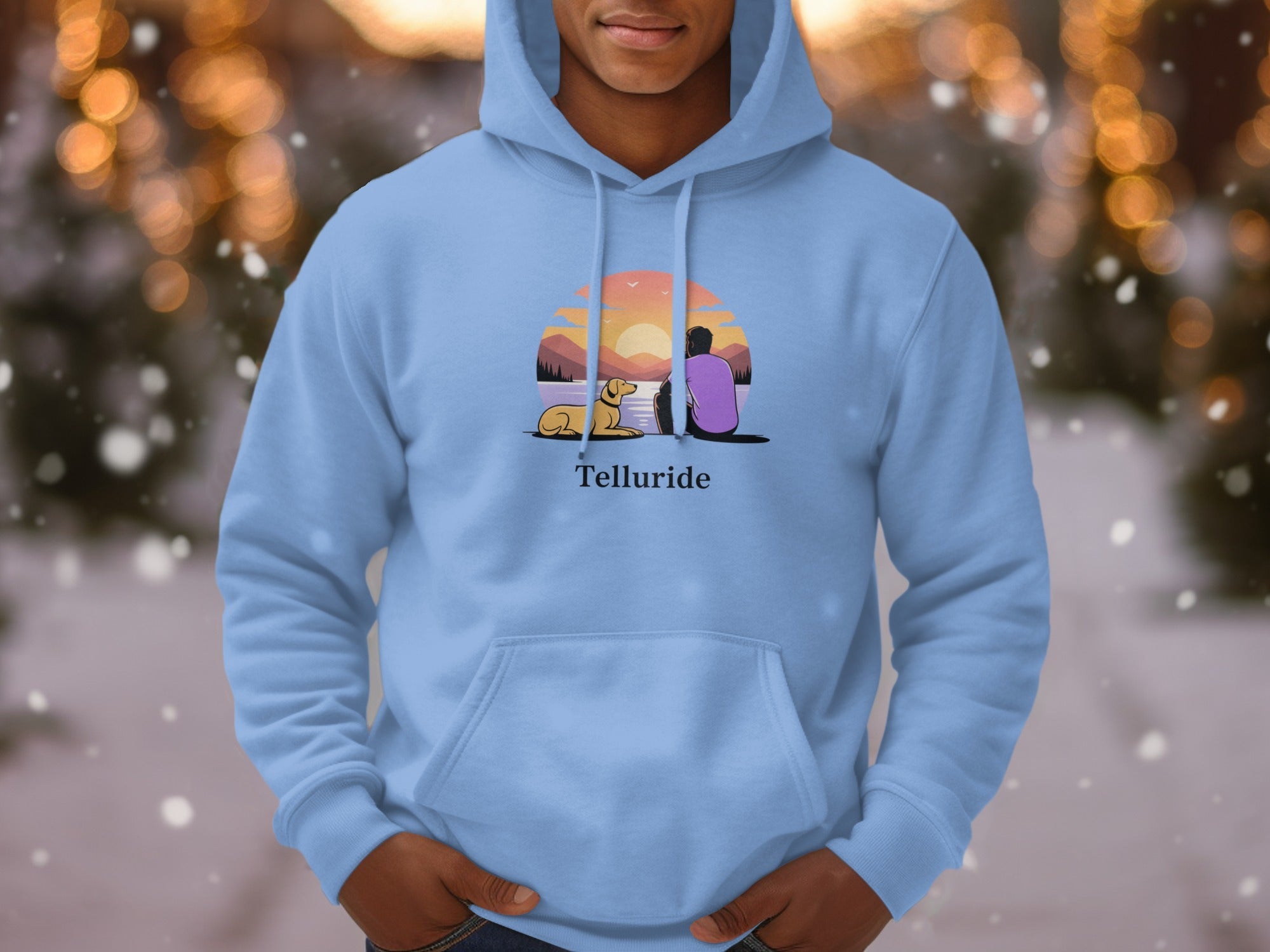 Telluride Mens Hoodies Telluride at Peace with Dog Hoodie