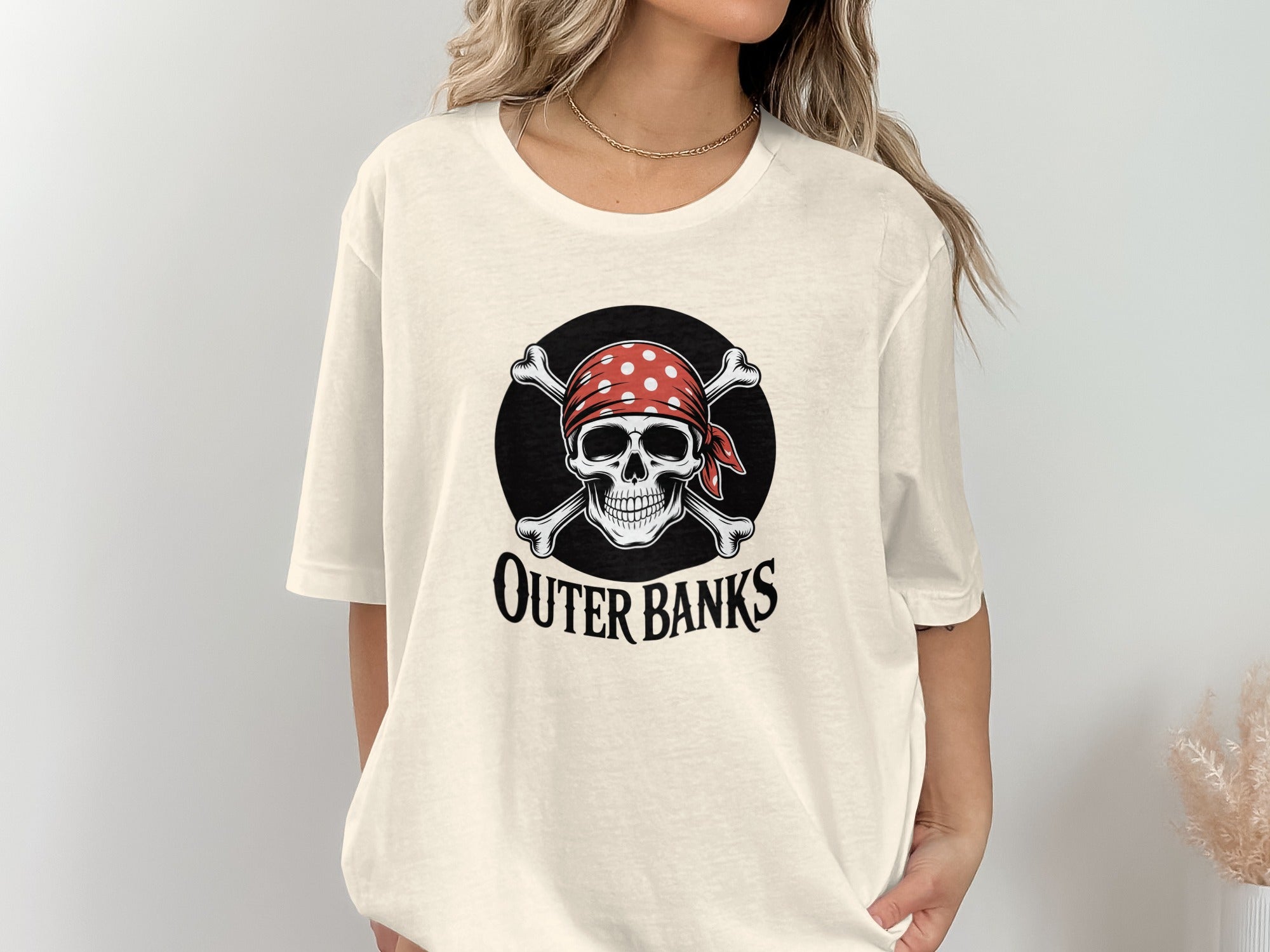 Outer Banks Pirate Skull Womens T-Shirt