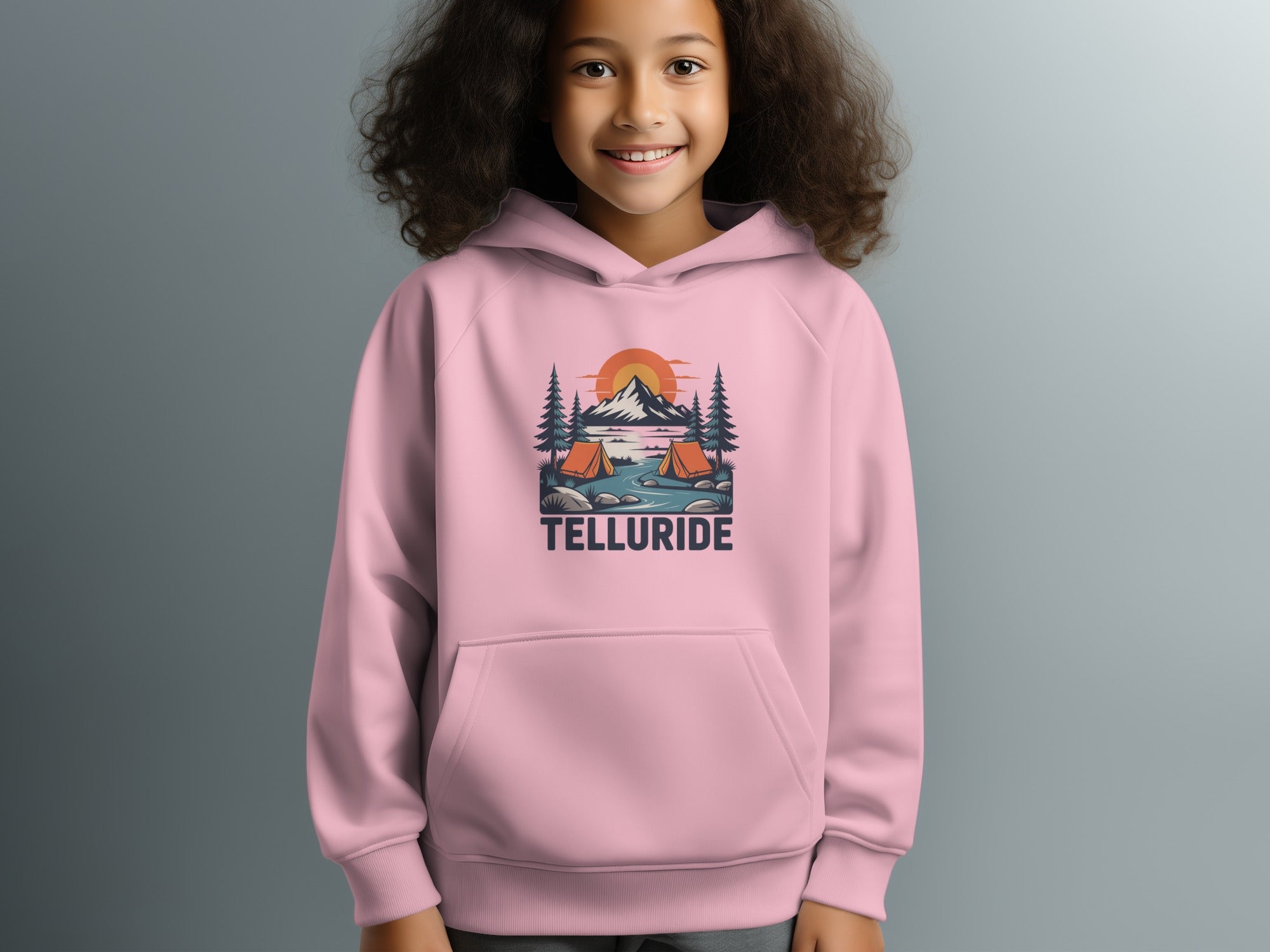 Telluride Mountain Scene Pink Hoodie Product