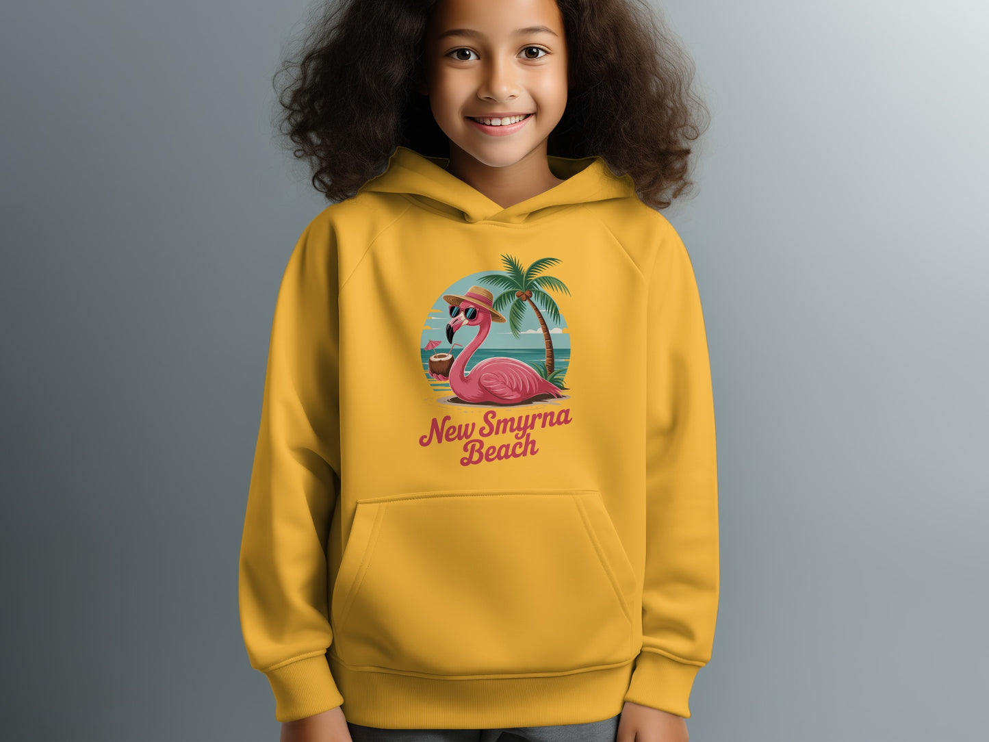 New Smyrna Beach Flamingo Design Hoodie product type