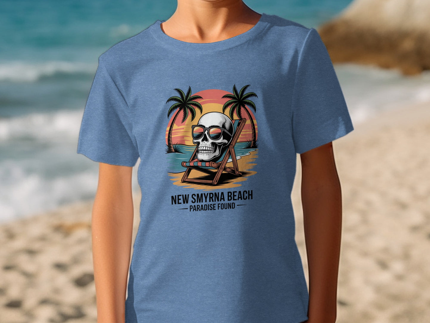 New Smyrna Beach Paradise Found Skull T-shirt product