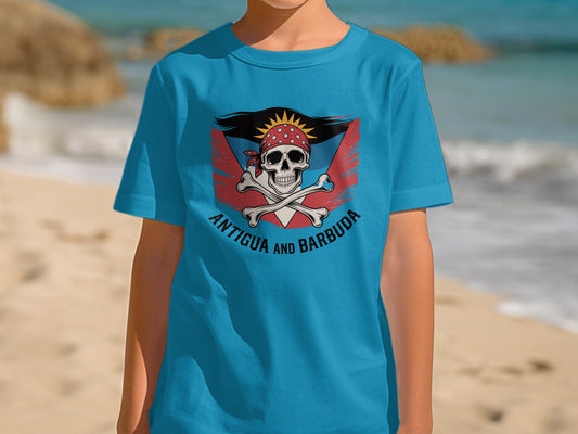 Antigua and Barbuda Skull Graphic T-Shirt product