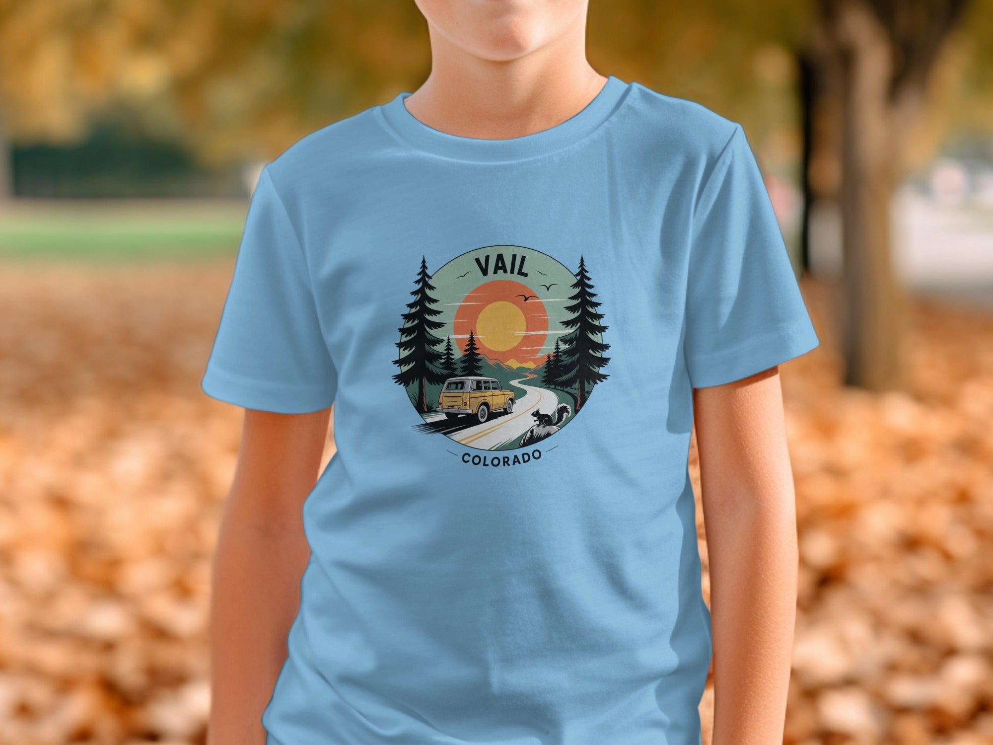 Vail Colorado Sunset Graphic Blue T-Shirt product