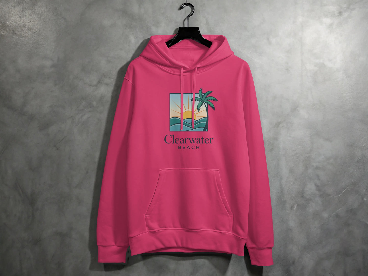 Clearwater Beach Sunset Palm Graphic Hoodie product