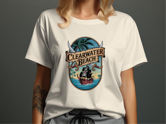 Clearwater Beach Skull Design Graphic T-Shirt product type