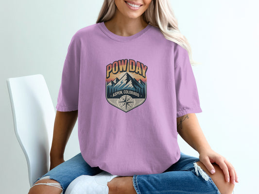 Aspen Colorado POW DAY T-Shirt Perfect Outdoor Apparel product