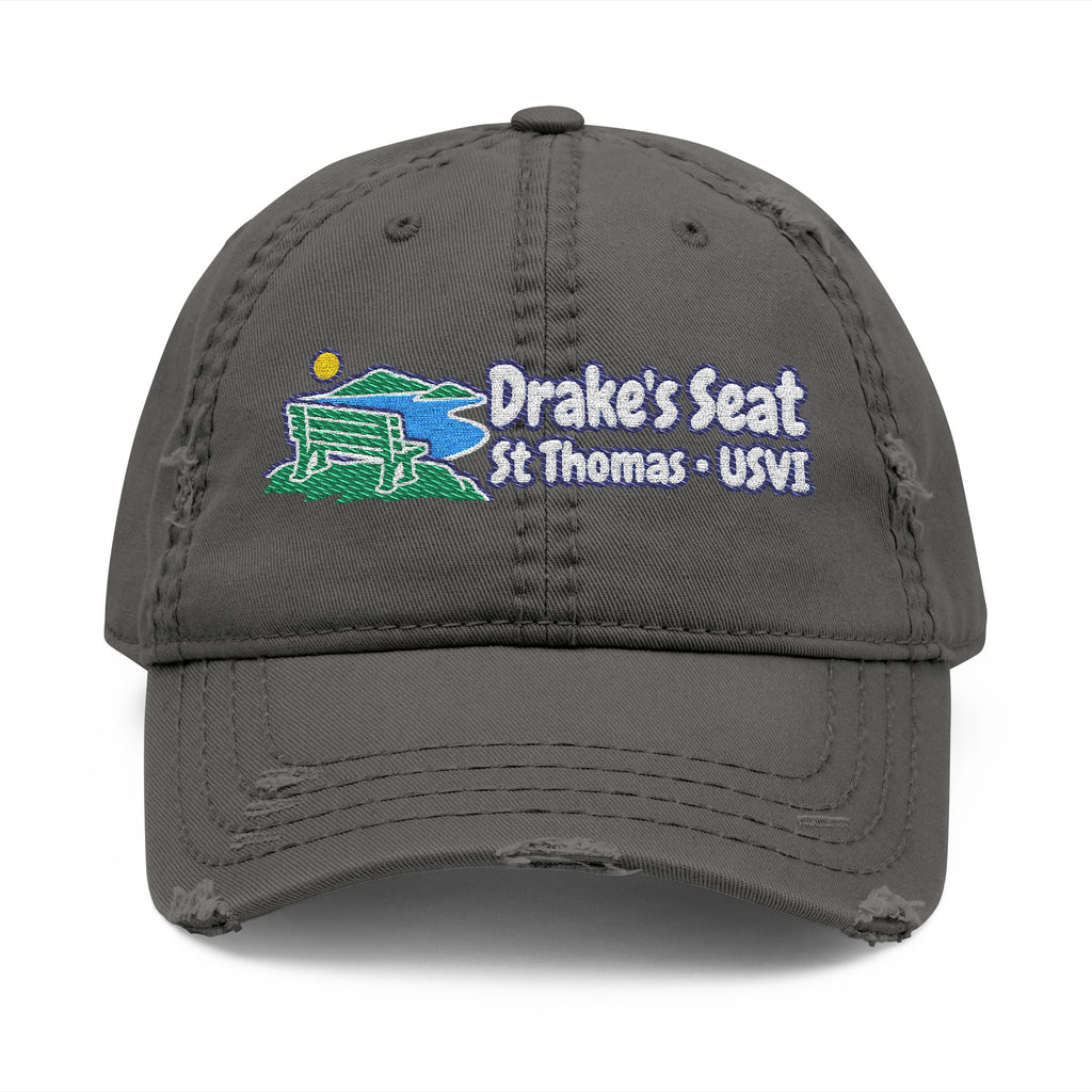 Drake's Seat St. Thomas USVI embroidered distressed OTTO dad hat, product gallery view 4.
