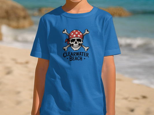 Clearwater Beach Skull and Crossbones T-shirt product type