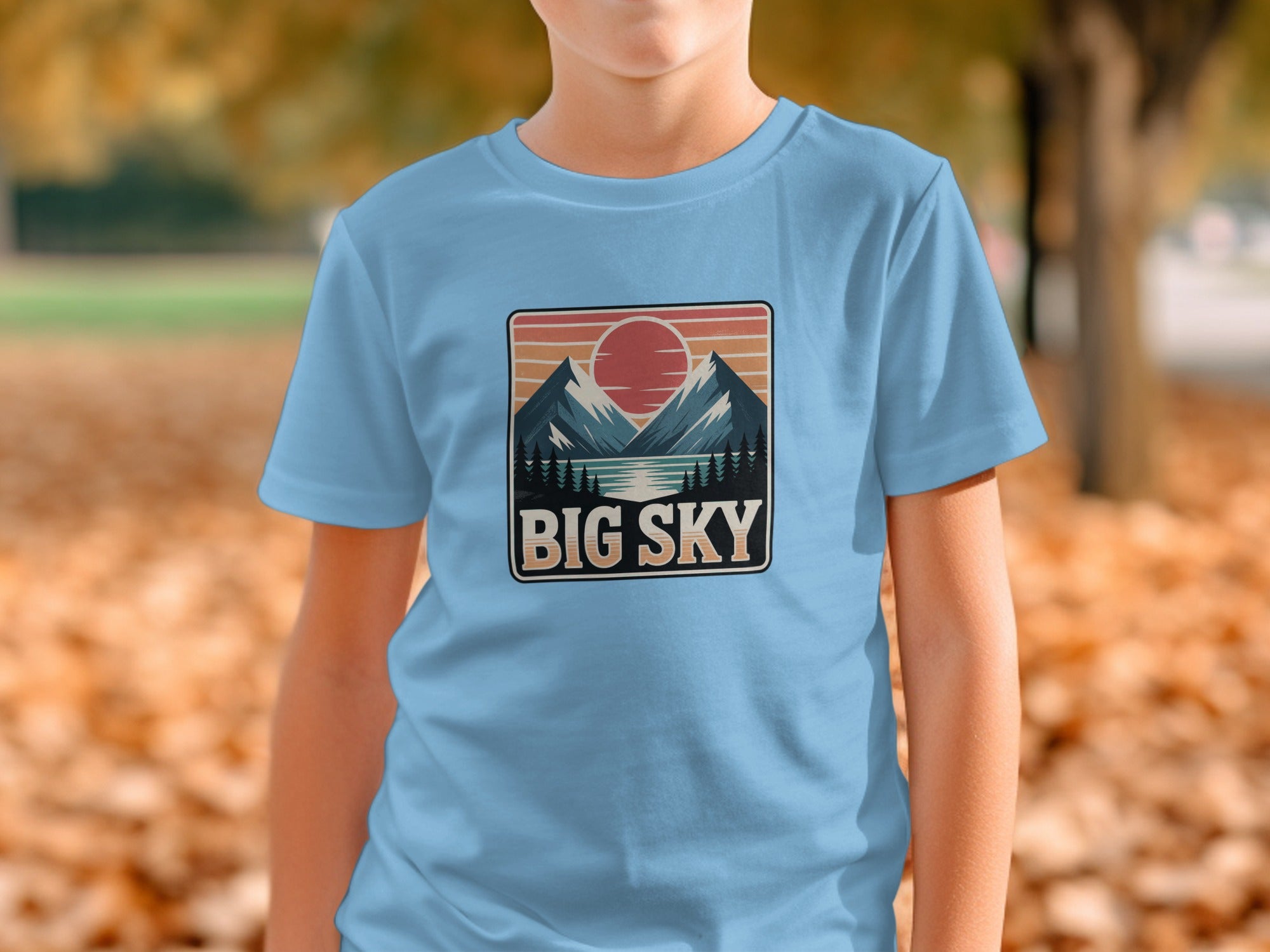 Big Sky Mountain Sunset Retro Graphic Toddler T-Shirt