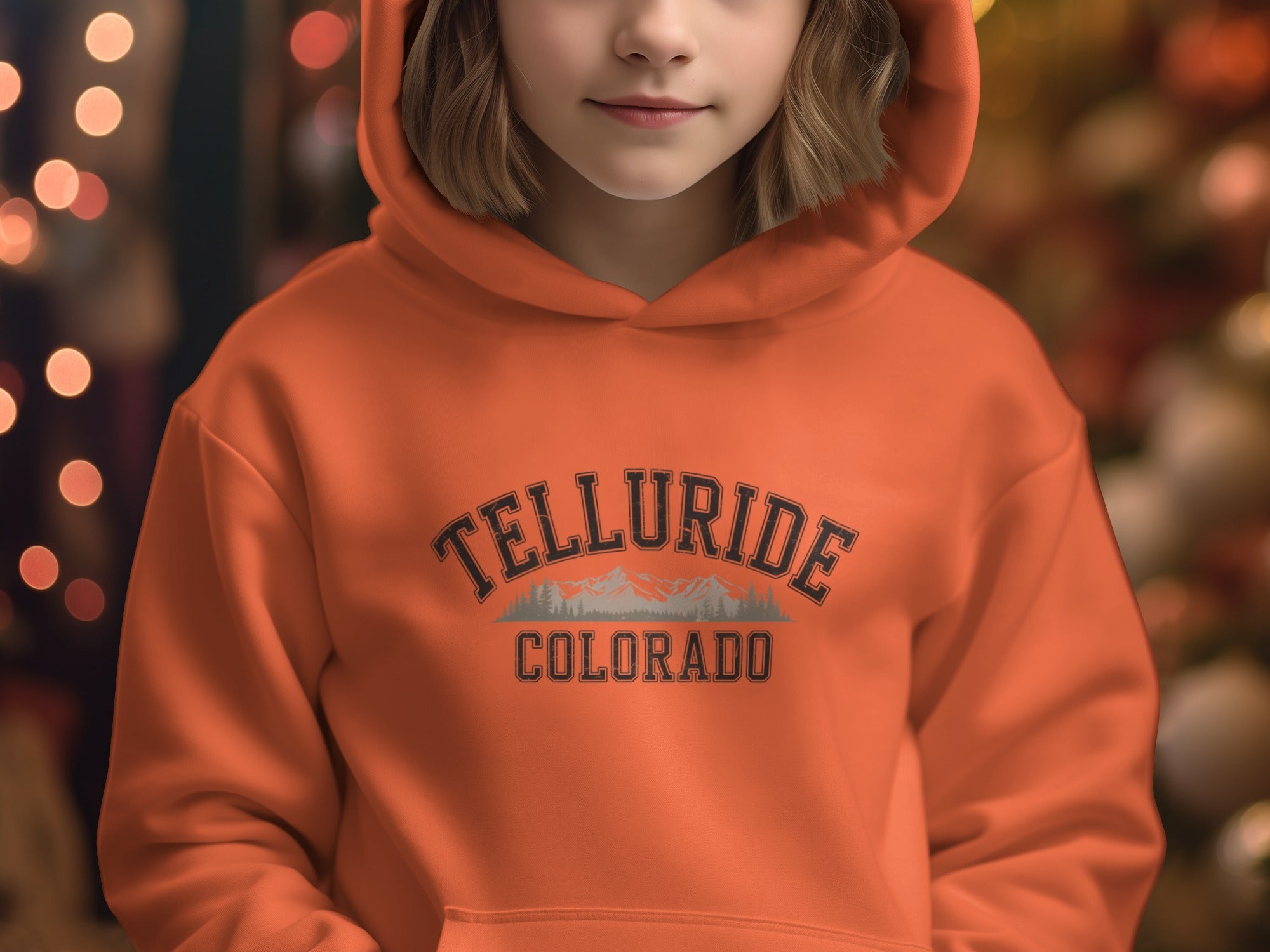 Telluride Colorado Hoodie with Mountain Design