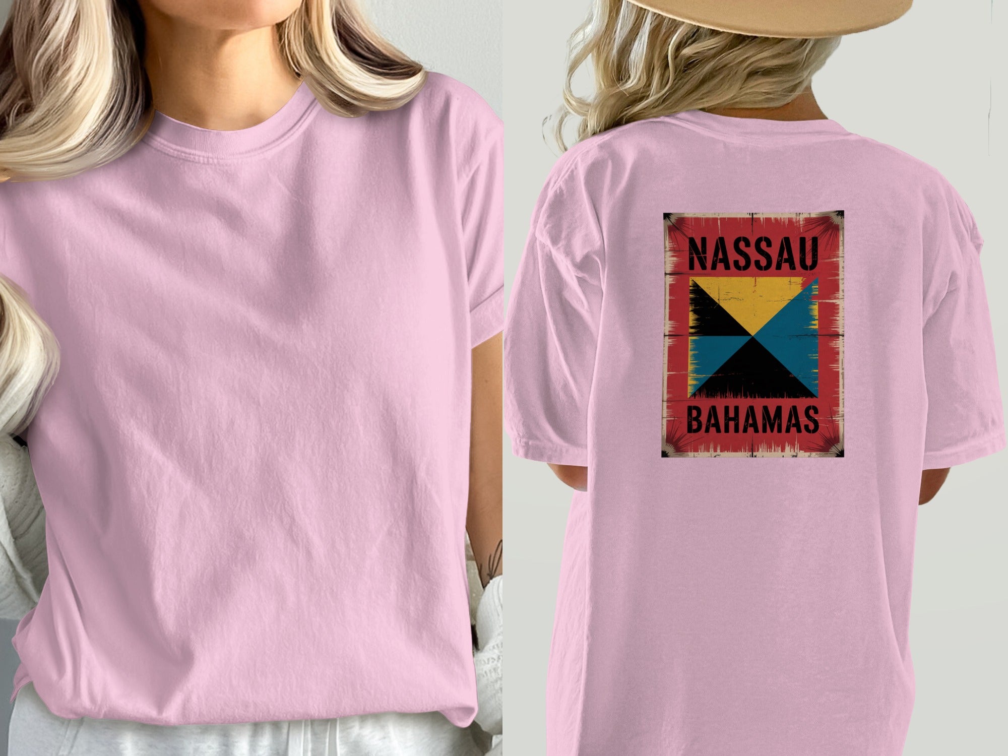 Nassau Bahamas Flag Design Unisex Casual T-Shirt product