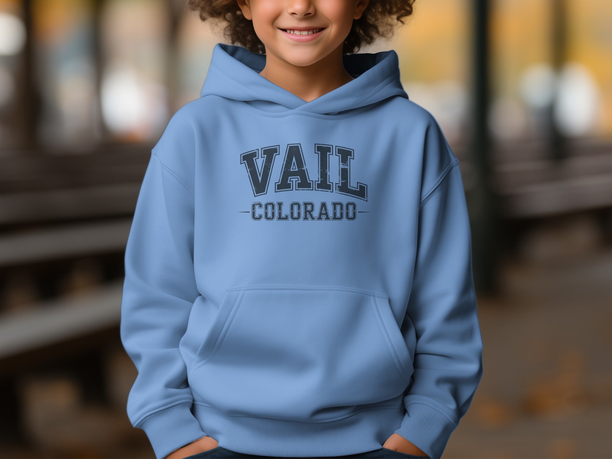 Cozy Blue Vail Colorado Kids Hoodie Winter product