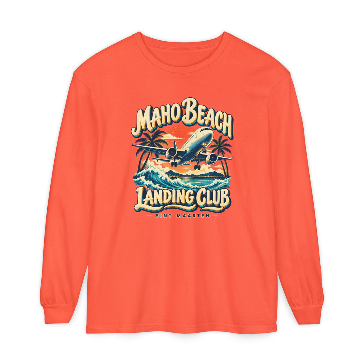 Maho Beach Landing Club Sint Maarten Comfort Colors 6014 Long-Sleeve T-Shirt