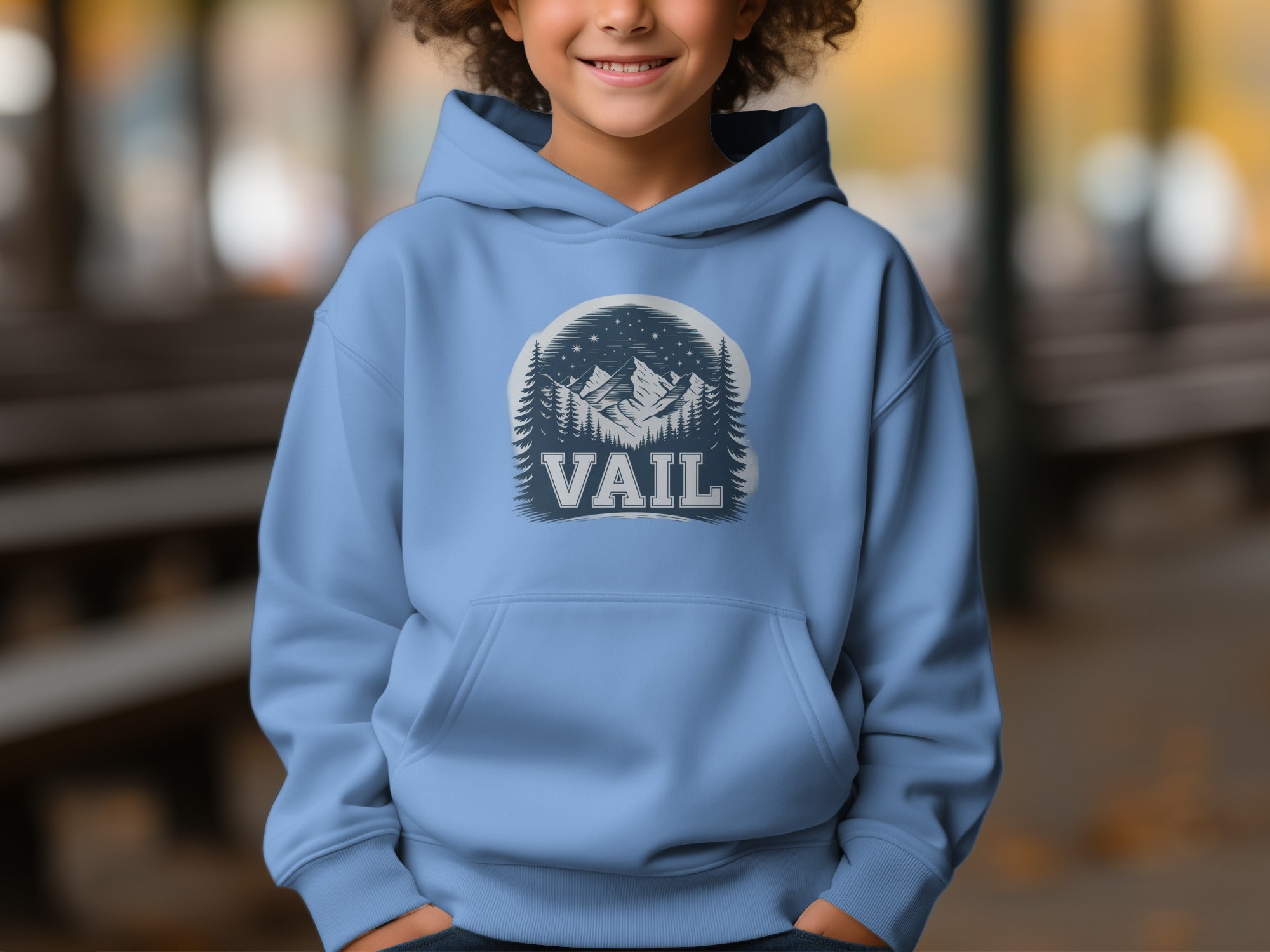 Vail Mountains Graphic Design Hoodie for Children