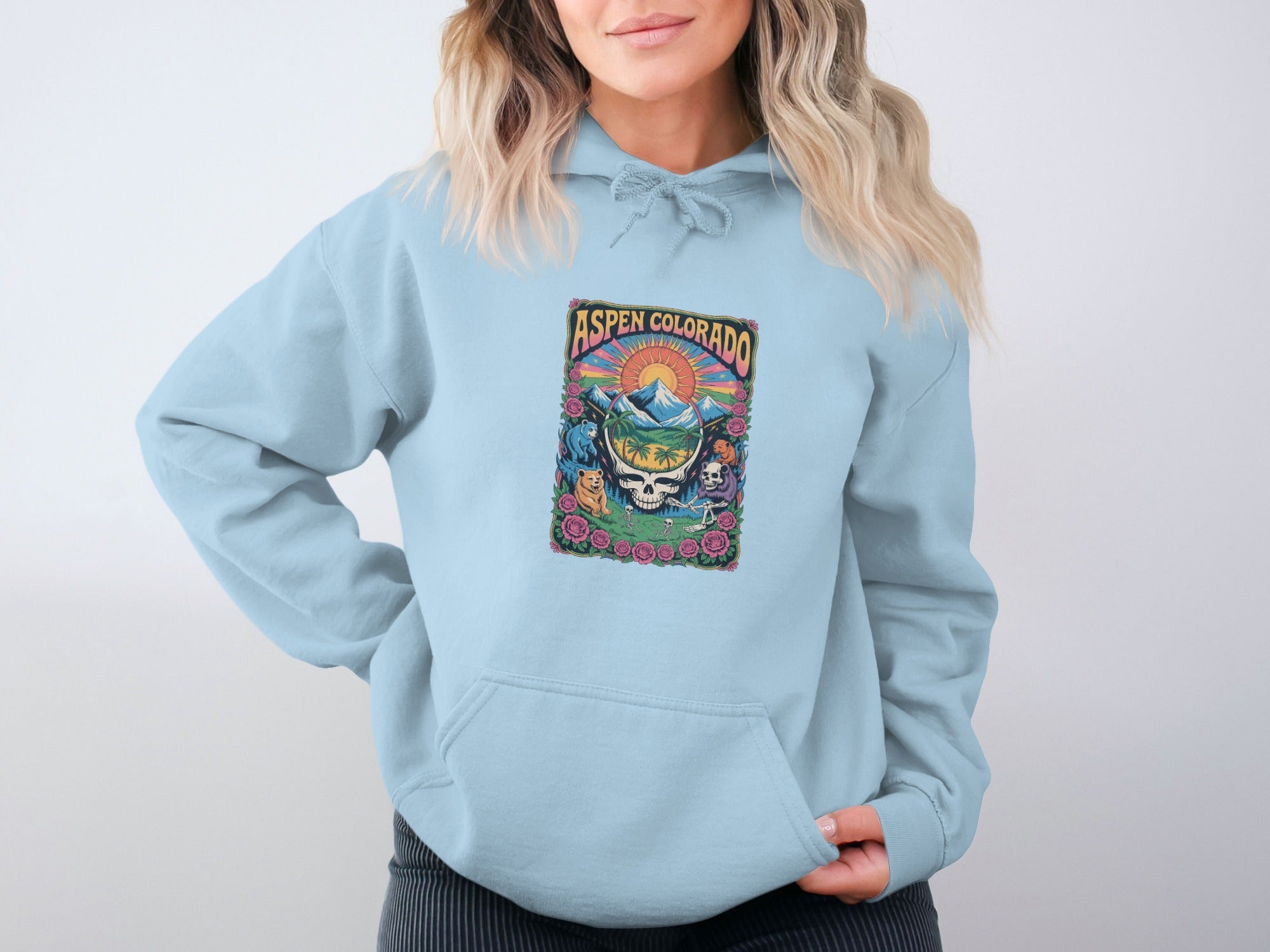Aspen Colorado Blue Graphic Print Hoodies product