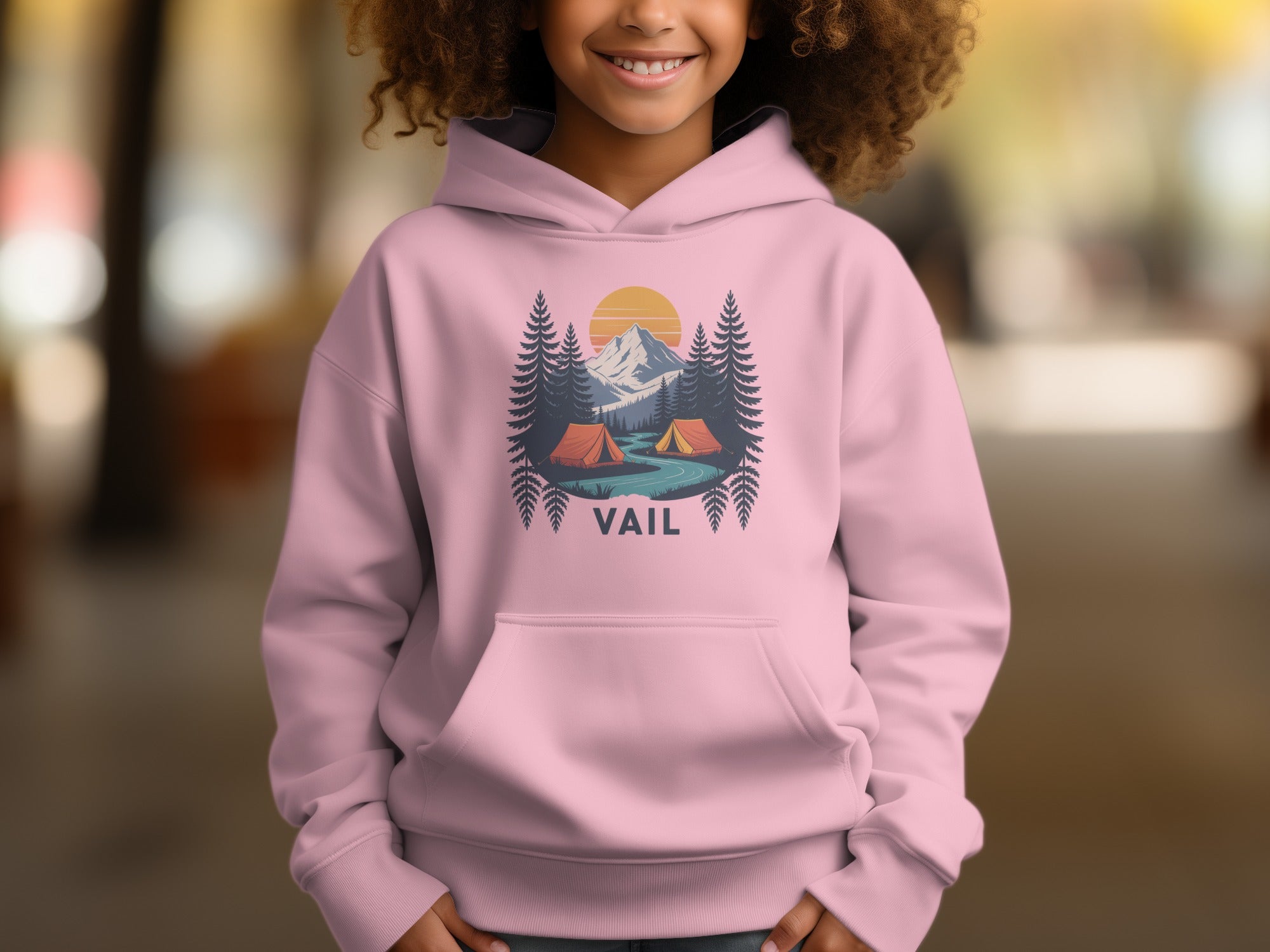 Vail Mountain and Camping Scene Hoodie product