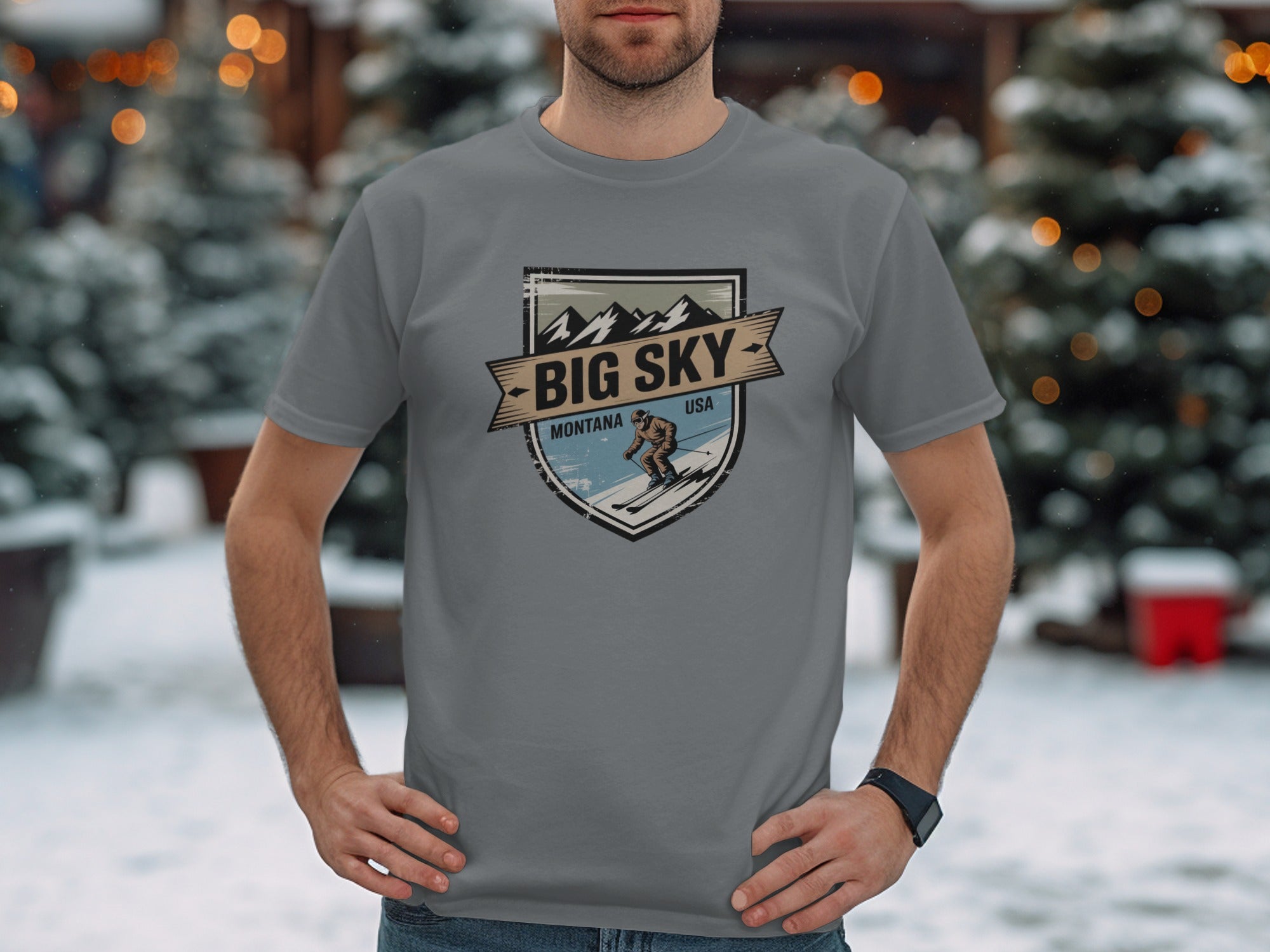 Big Sky Montana USA Snowboarding Adventure T-shirt
