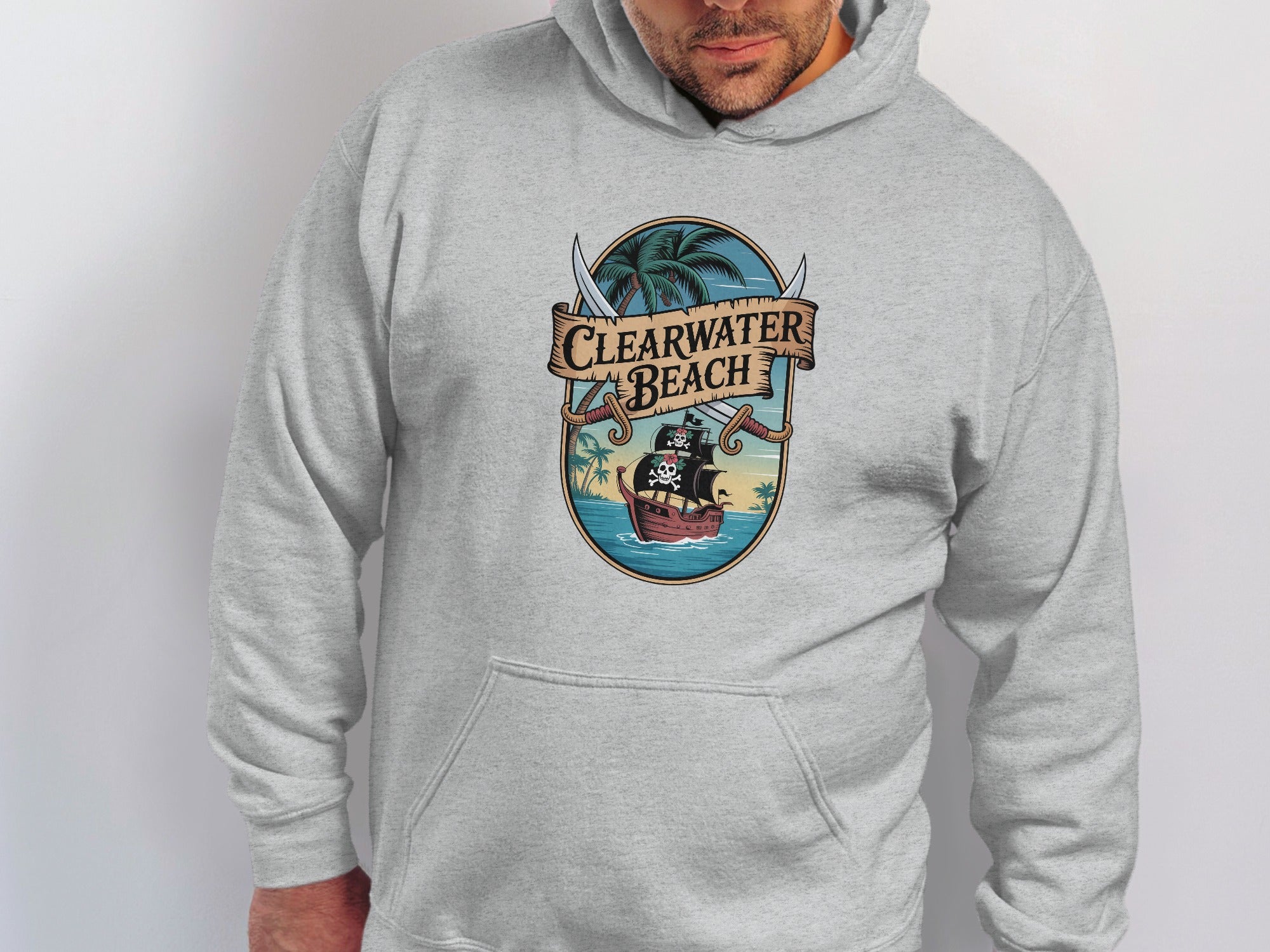 Clearwater Beach Pirate Themed Grey Hoodie product