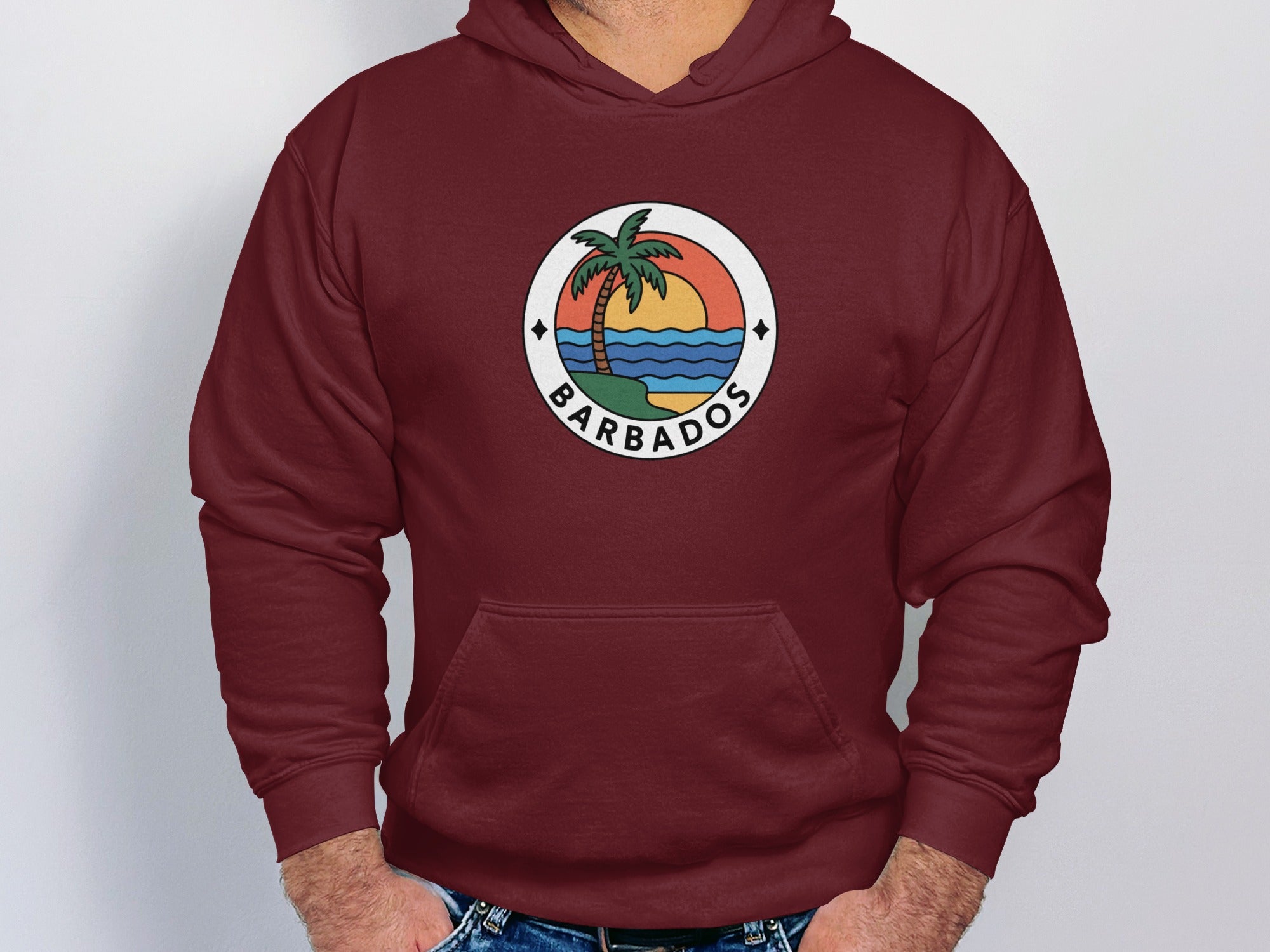 Barbados Sunset Palm Hoodie product type