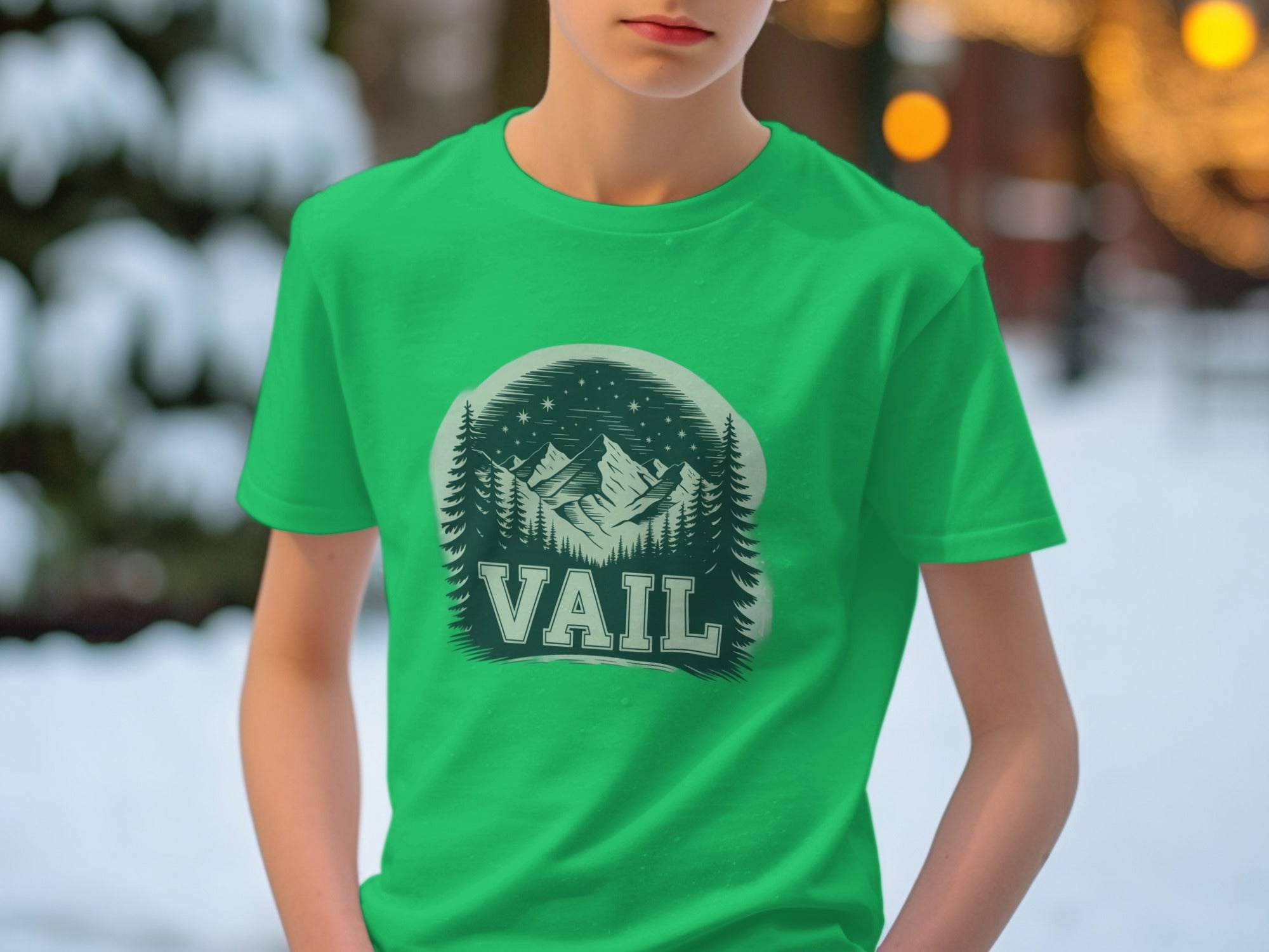 Graphic Tee with Vail Mountain and Forest Print product