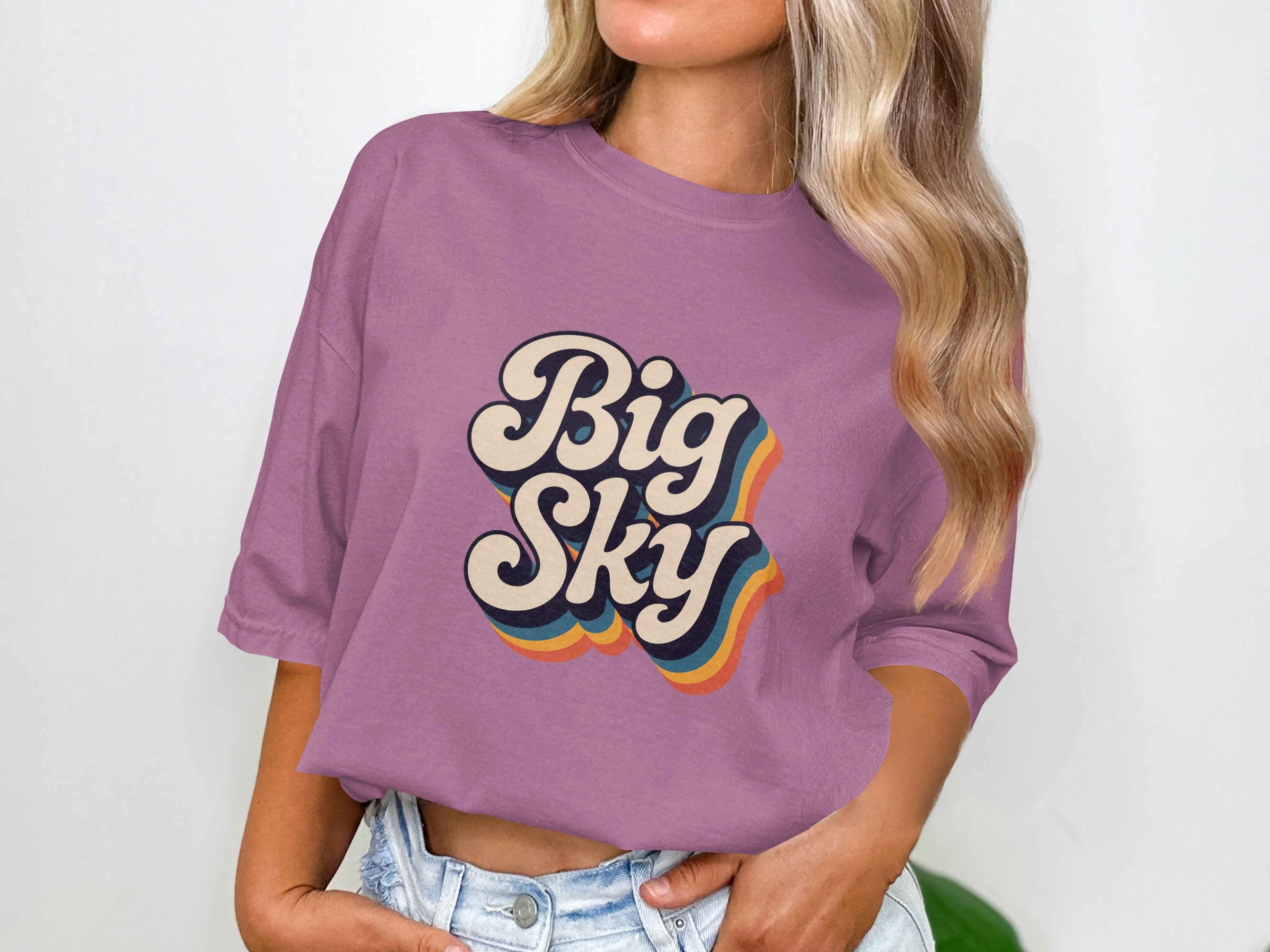 Big Sky Graphic Design Casual T-Shirt Product Type