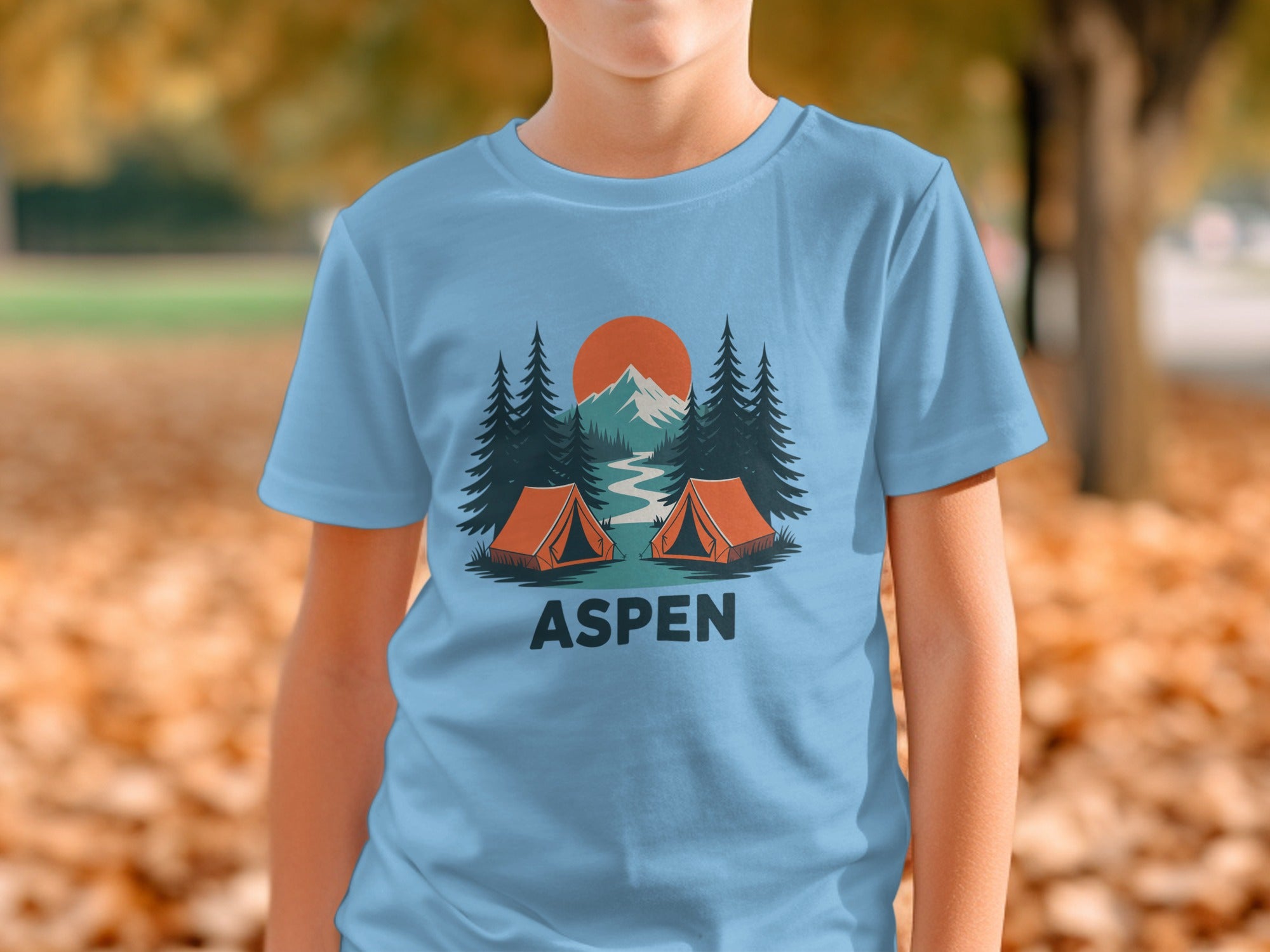 Aspen Camping Themed Graphic T-Shirt