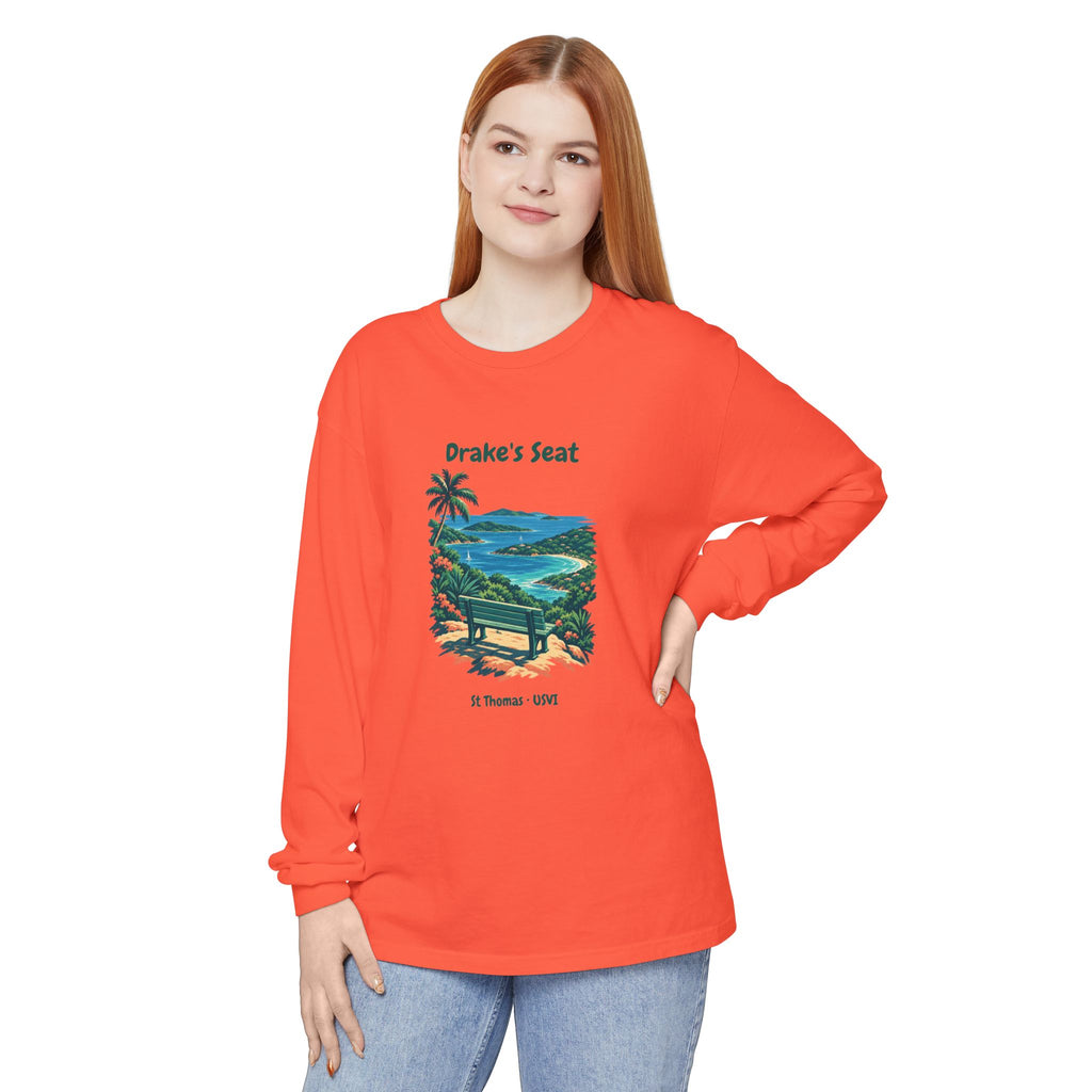 Drake's Seat St. Thomas USVI Comfort Colors 6014 Long Sleeve T-Shirt