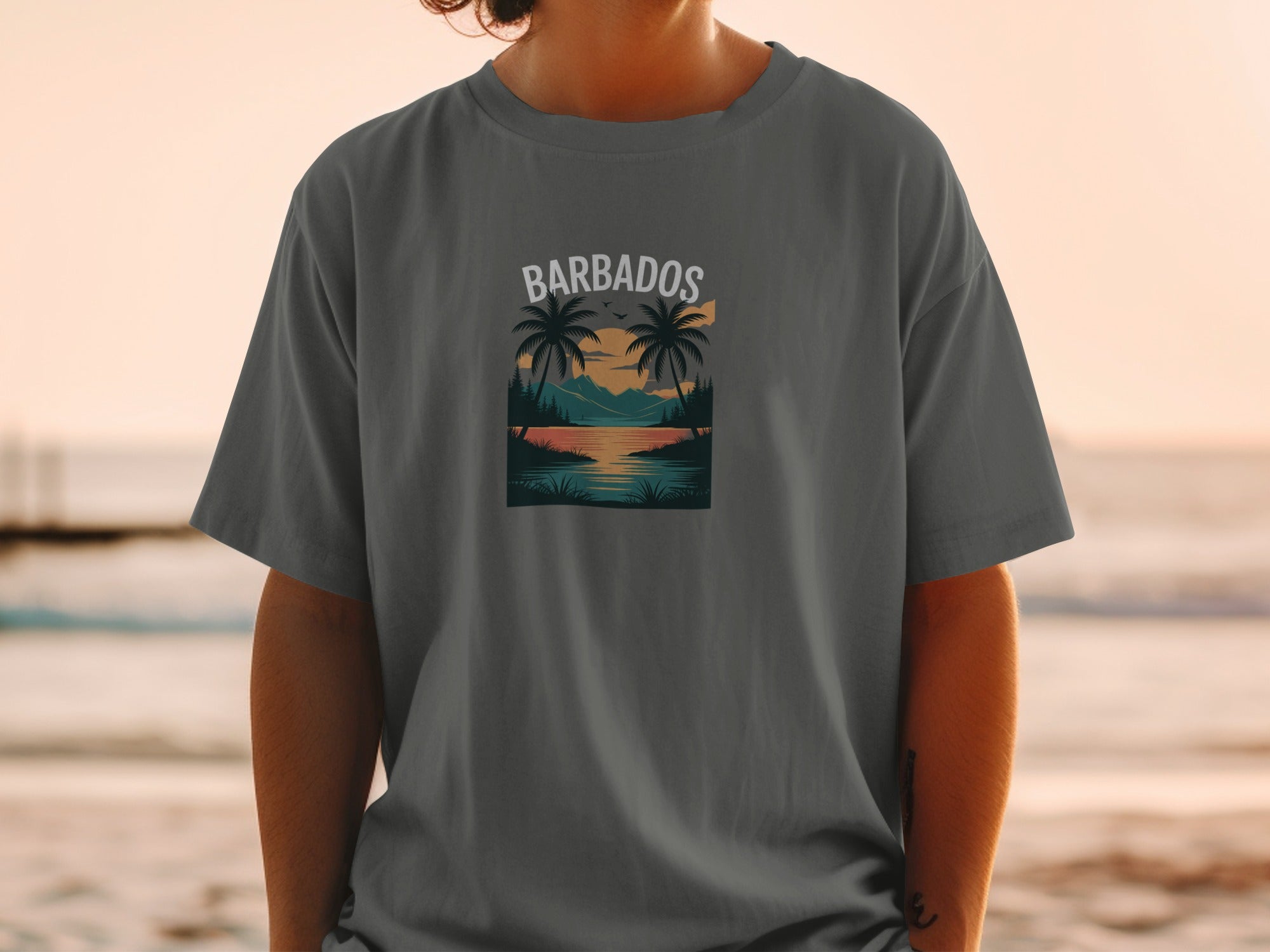 Barbados Scenic Beach Sunset Graphic T-Shirt product