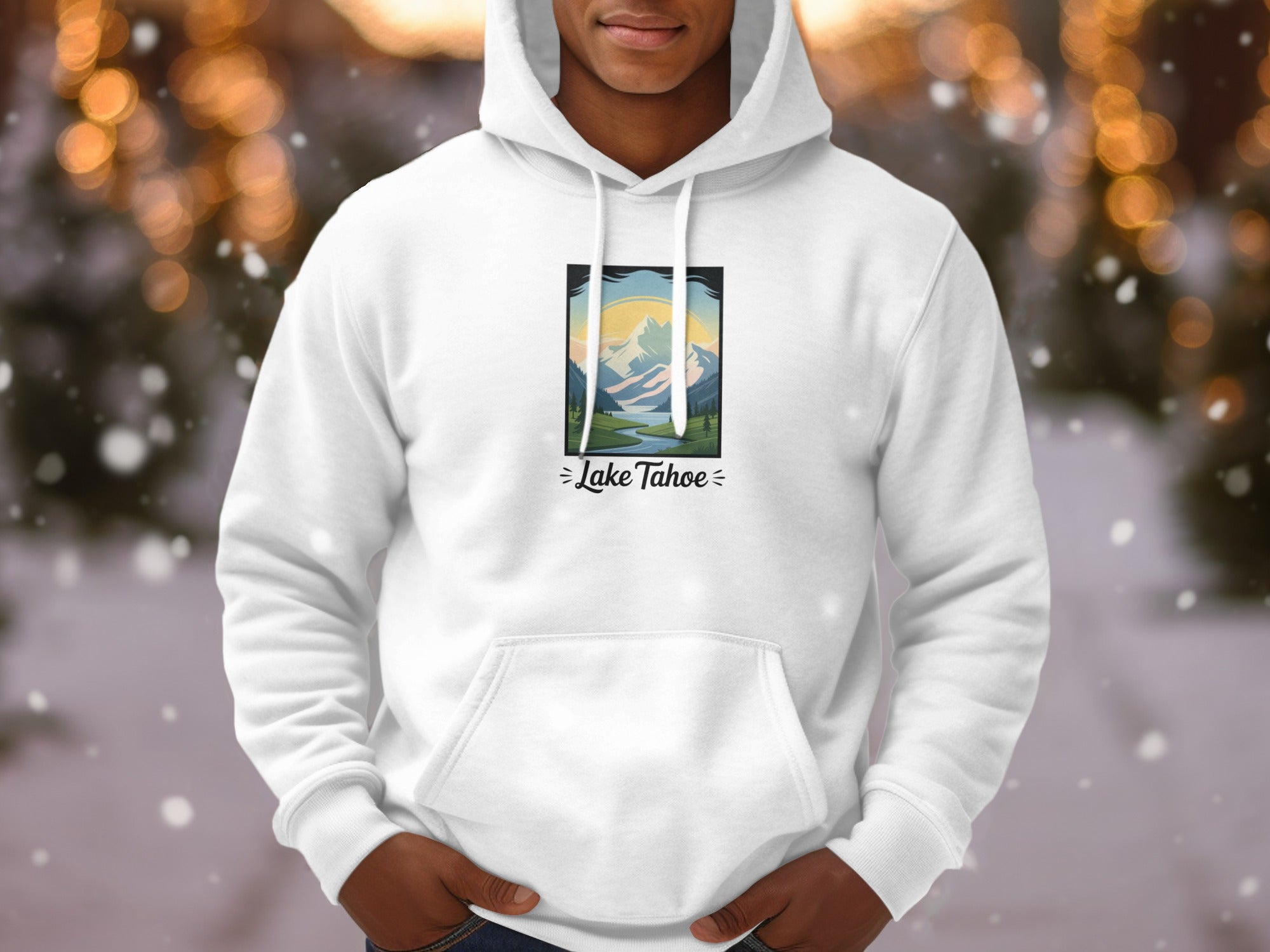 Lake Tahoe Graphic Print Hoodie Perfect for Winter