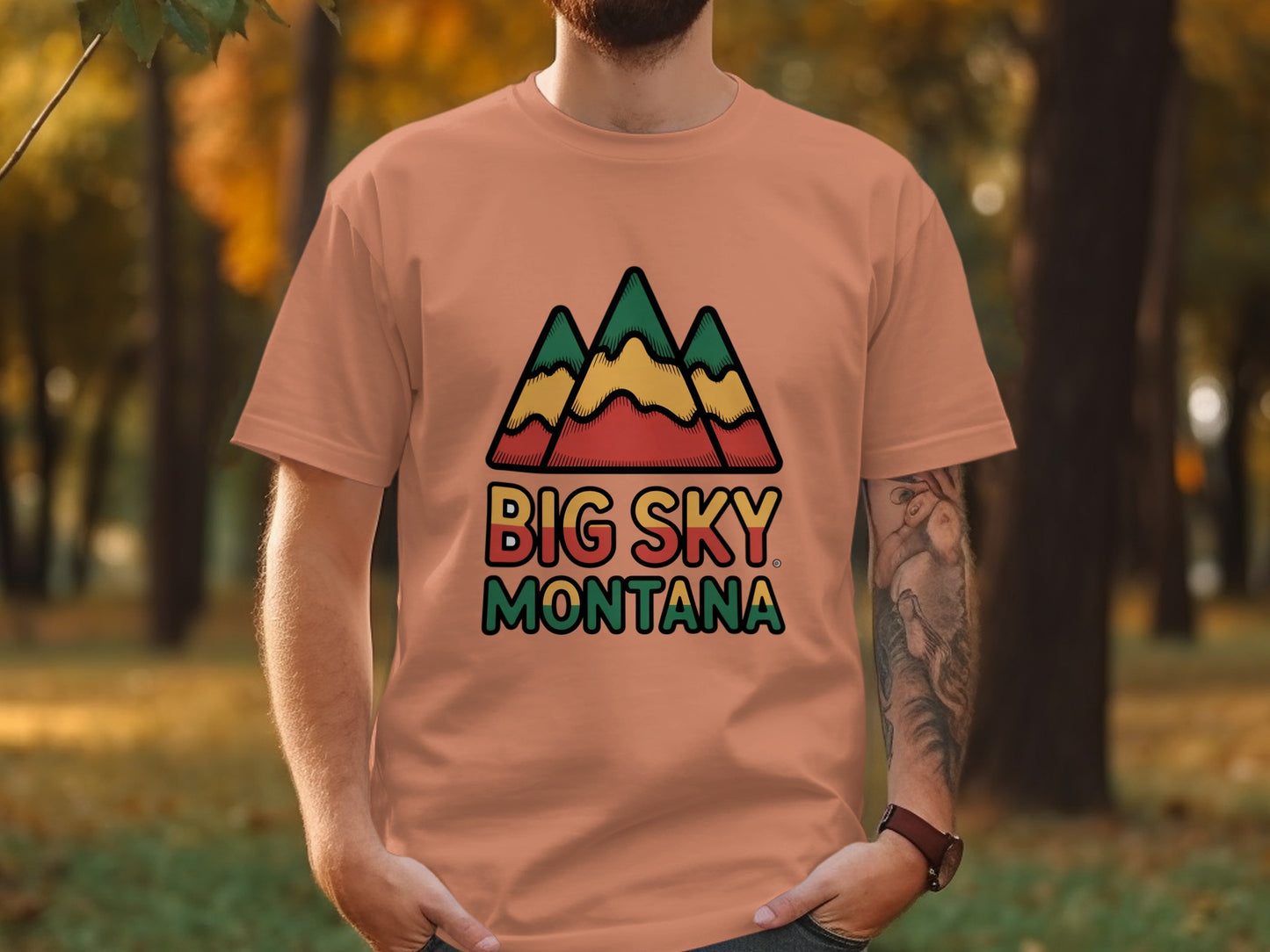 Big Sky Montana Mountain Design Men's Shirt Product