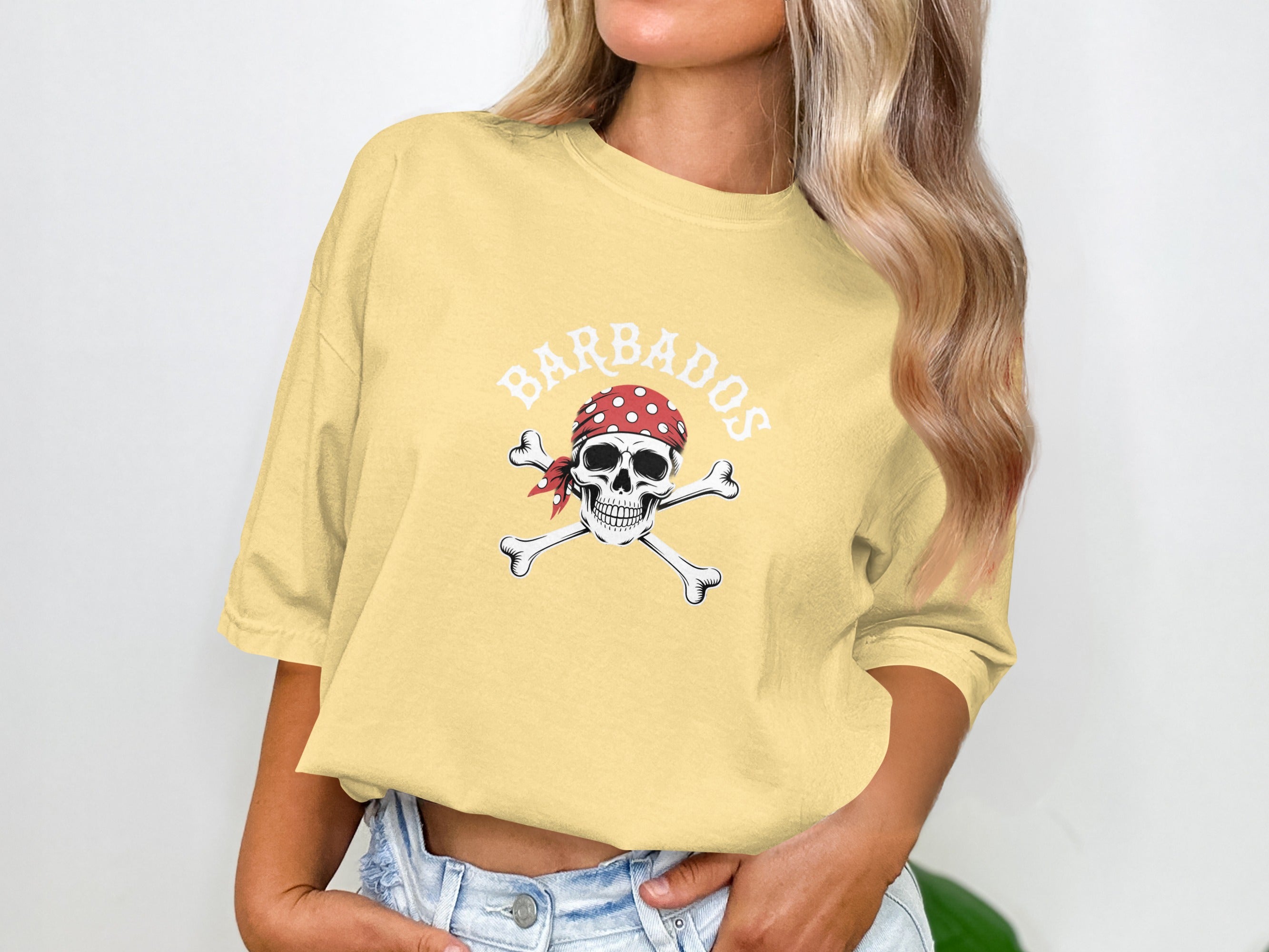 Barbados Skull Print Casual Graphic Tee product